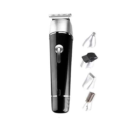 Professional 5-in-1 Electric Razor & Hair Clipper Set - Painless Shaver, Nose & Chest Hair Trimmer for Men - Black | Perfect for Home Grooming, Travel & Personal Care