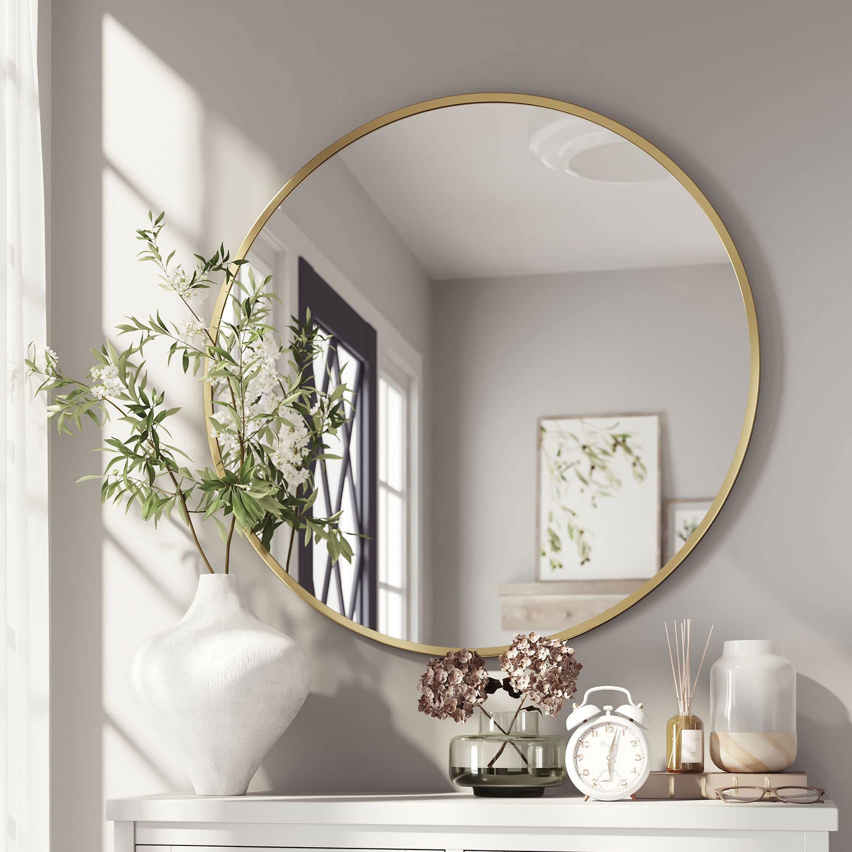 Round Metal Wall Mirror - 24