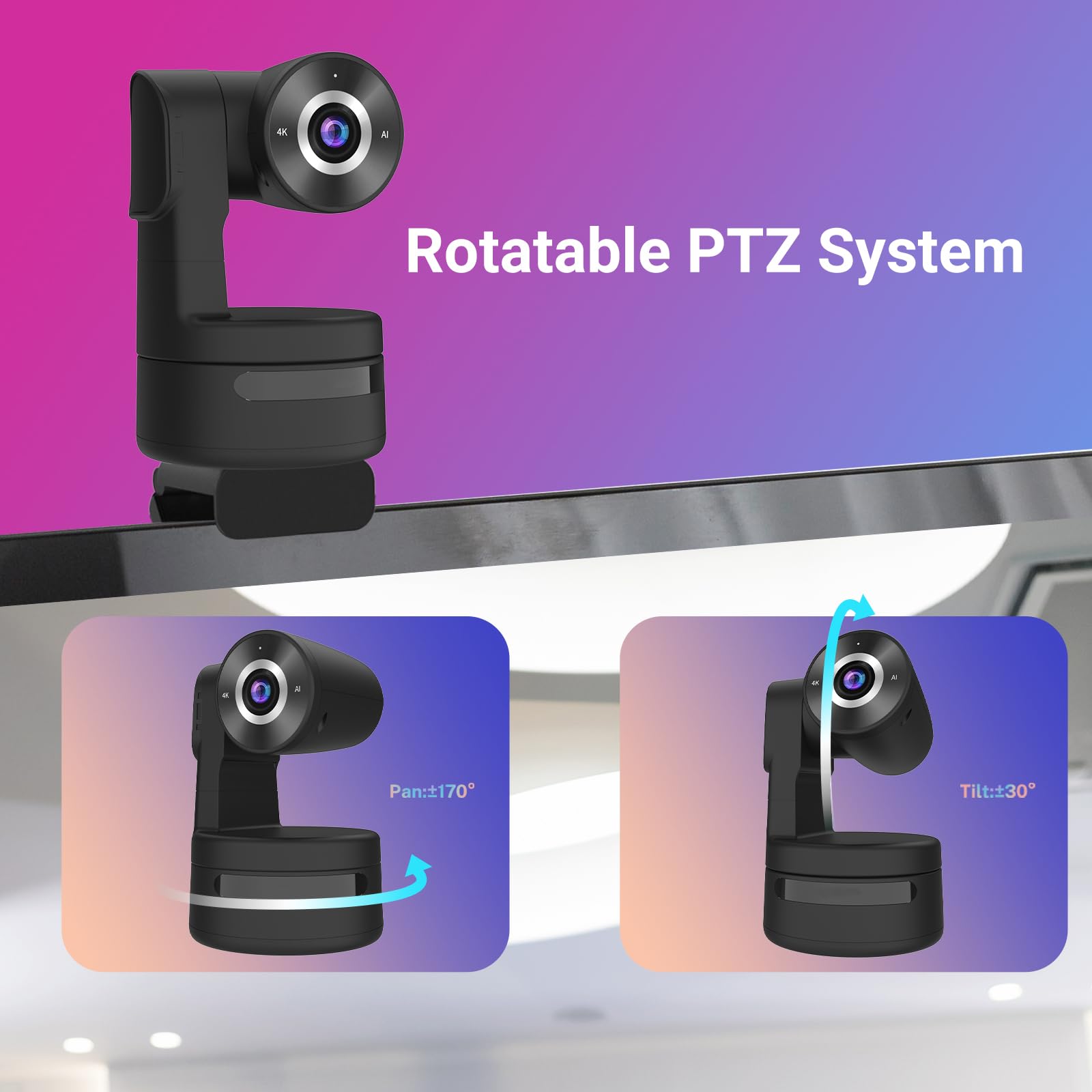 SMTAV PTZ Camera with USB Outputs - 3X Optical Zoom, Live Streaming Camera for Broadcast, Conference, Events, Church & School - Perfect for Video Production, Webinars, Worship Services & Online Classes