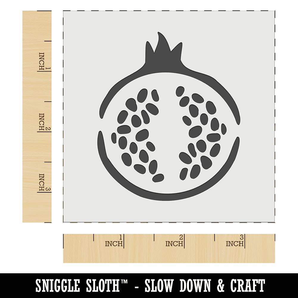 3.5 Inch Reusable Pomegranate Stencil for DIY Crafts, Wall Art, Cookies & Summer Decor - Perfect for Baking, Scrapbooking & Home Decoration