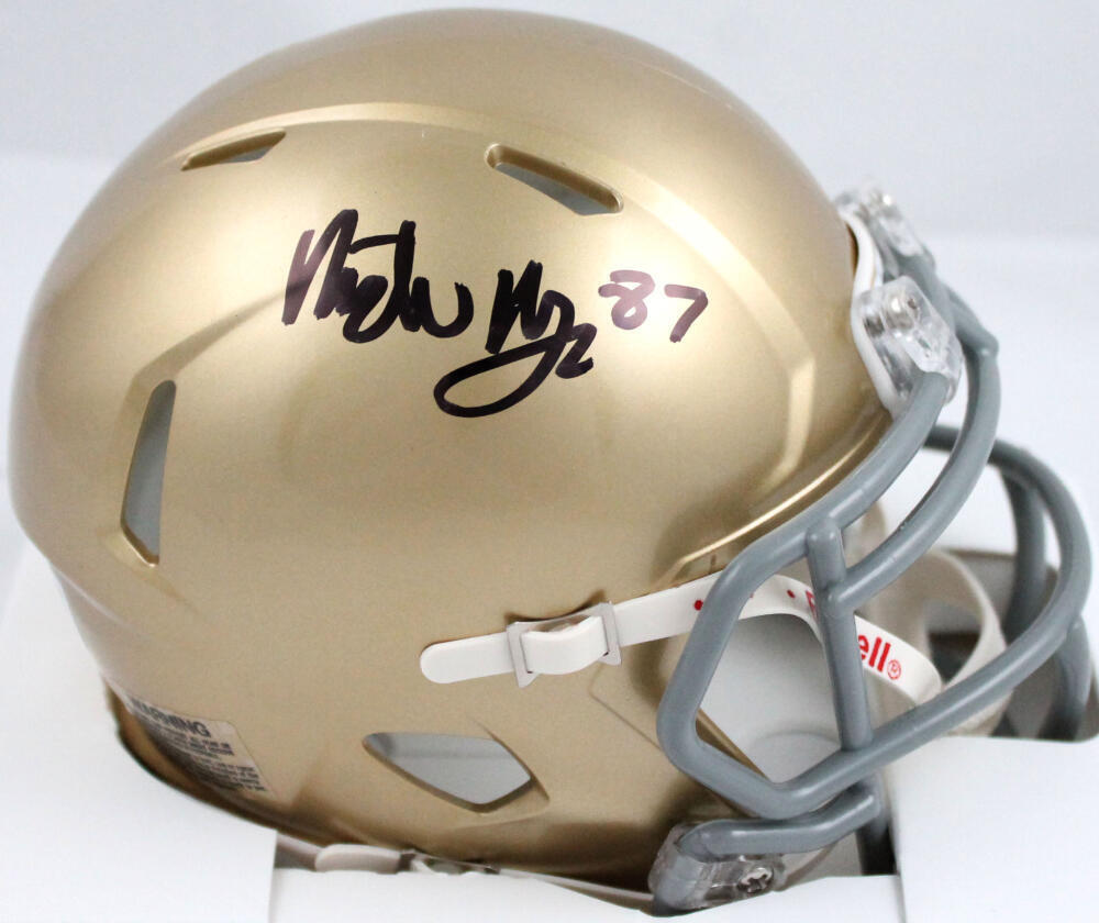 Michael Mayer Autographed Notre Dame Fighting Irish Speed Mini Helmet - Collectible Football Memorabilia for Fans & Sports Enthusiasts - Perfect for Display, Gifts, and Game Day Decor