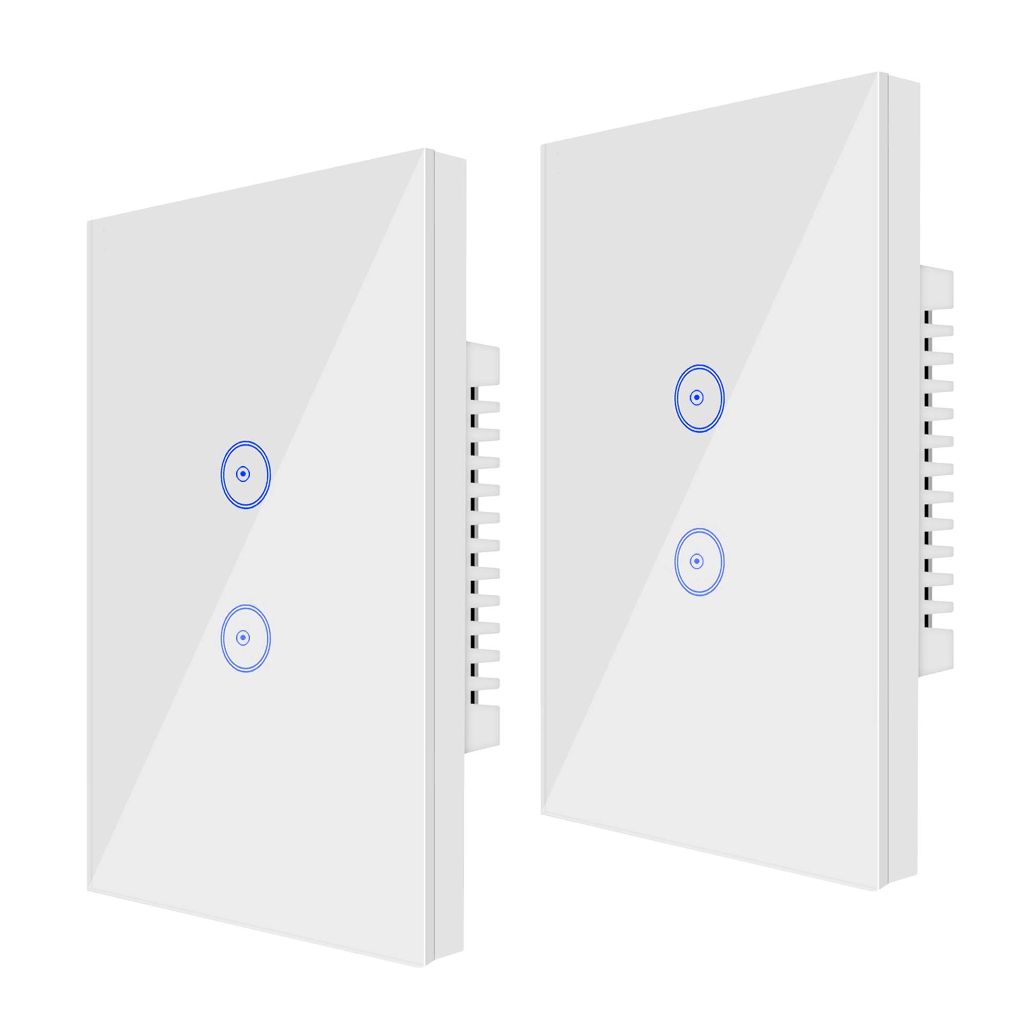 Jinvoo WiFi Smart Wall Touch Light Switch - 2 Gang, Remote Control via Smartphone, Compatible with iOS & Android, Works with Alexa Echo & Google Home Assistant | Perfect for Smart Home Automation & Voice Control