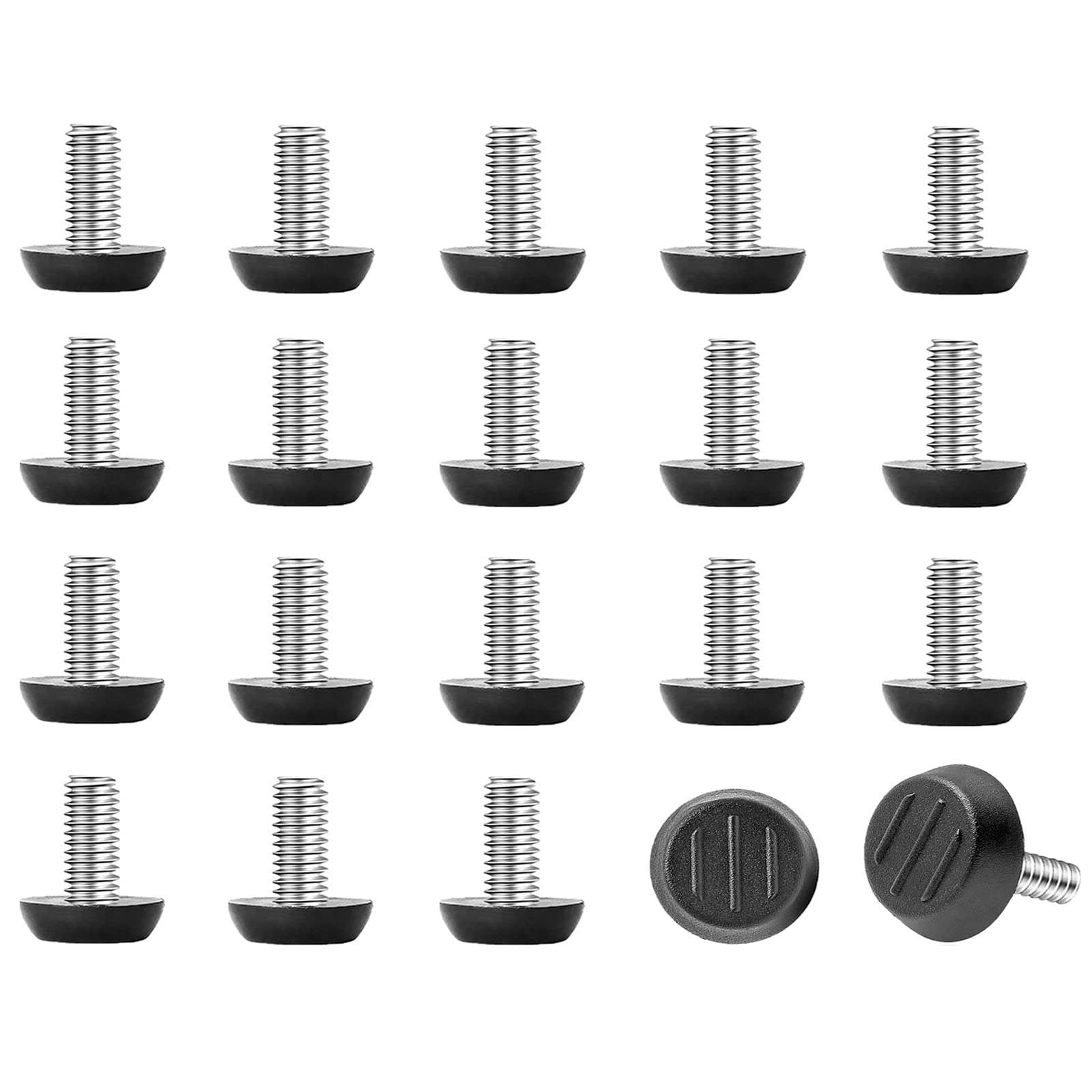 20 Pcs 1/4'' UNC Thread Adjustable Furniture Levelers - Heavy Duty Table Feet & Chair Glides for Wobbly Tables, Chairs, Sofas & Furniture - Perfect for Home, Office & Restaurant Use