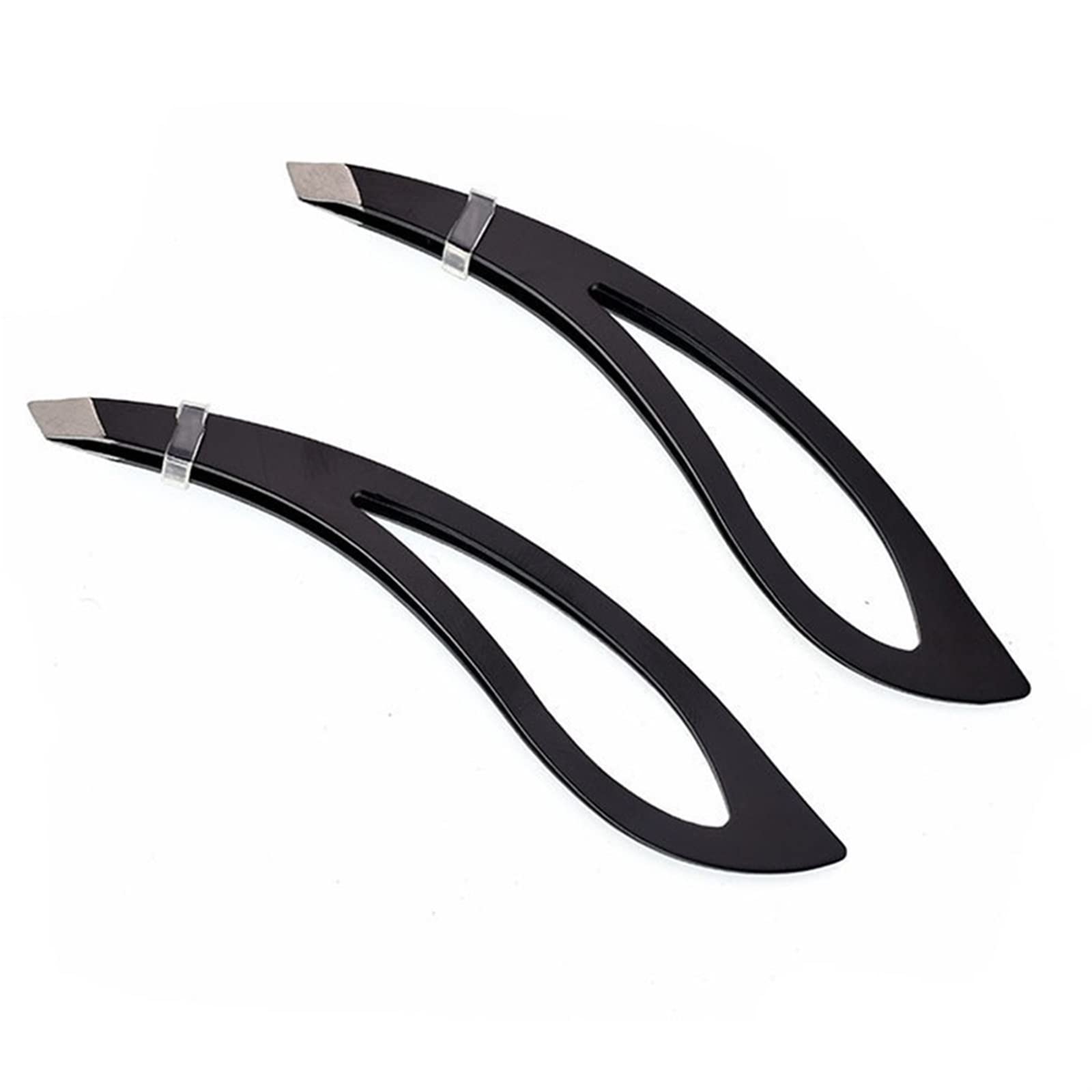Professional Stainless Steel Slanted Eyebrow Tweezers - Banana Shape Hair Removal Tool for Precise Plucking, Makeup & Grooming | Ideal for Eyebrow Shaping, Facial Hair Removal & Cosmetic Use