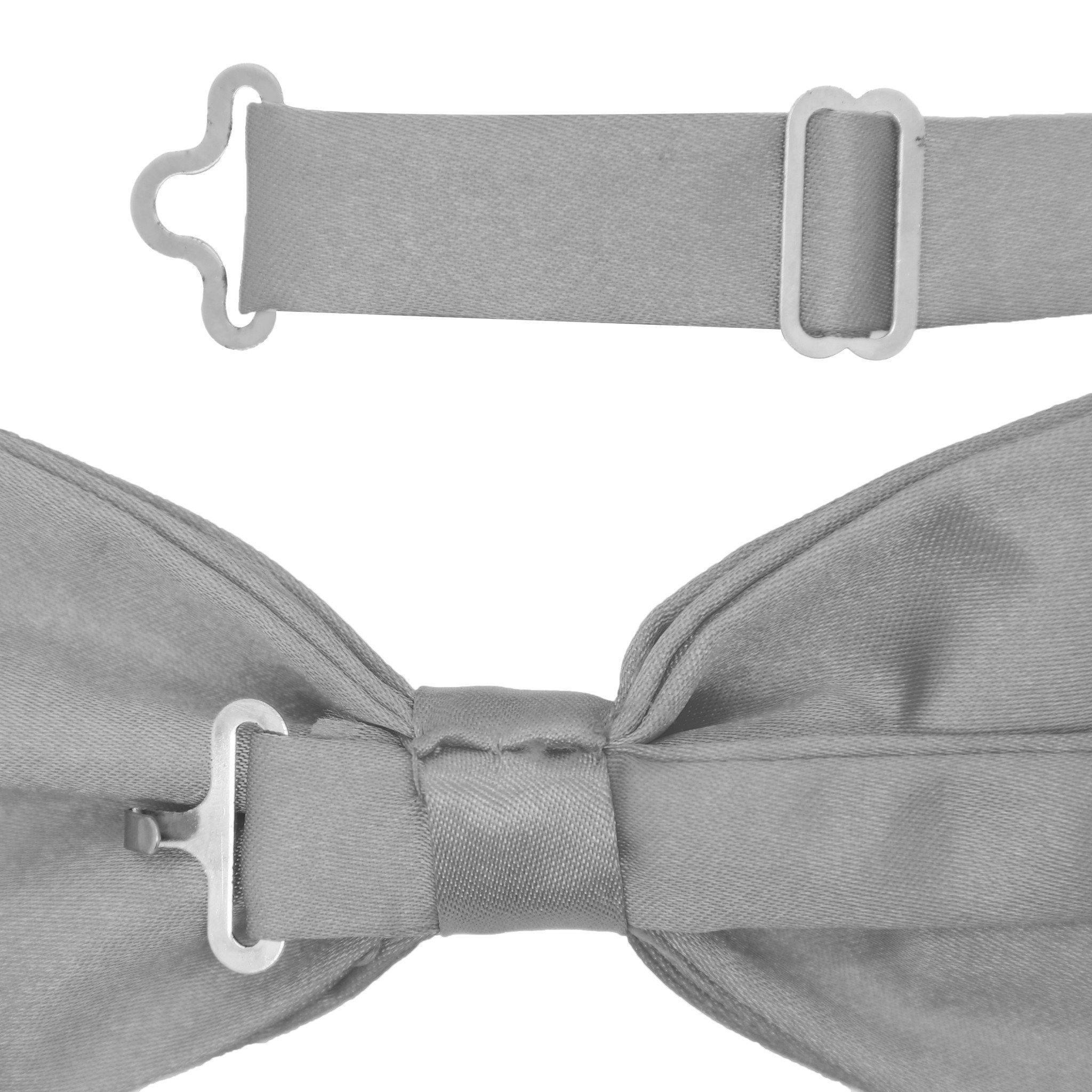 Elegant GIA Grey Satin Adjustable Bow Tie for Men - Perfect for Weddings, Prom, Formal Events & Black Tie Occasions
