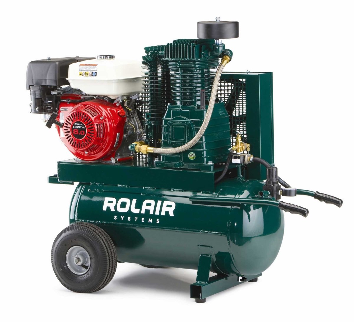 8230HK30 Wheeled Gas Air Compressor - Portable & Powerful 6.5HP Gasoline Air Compressor for Construction, DIY & Home Use