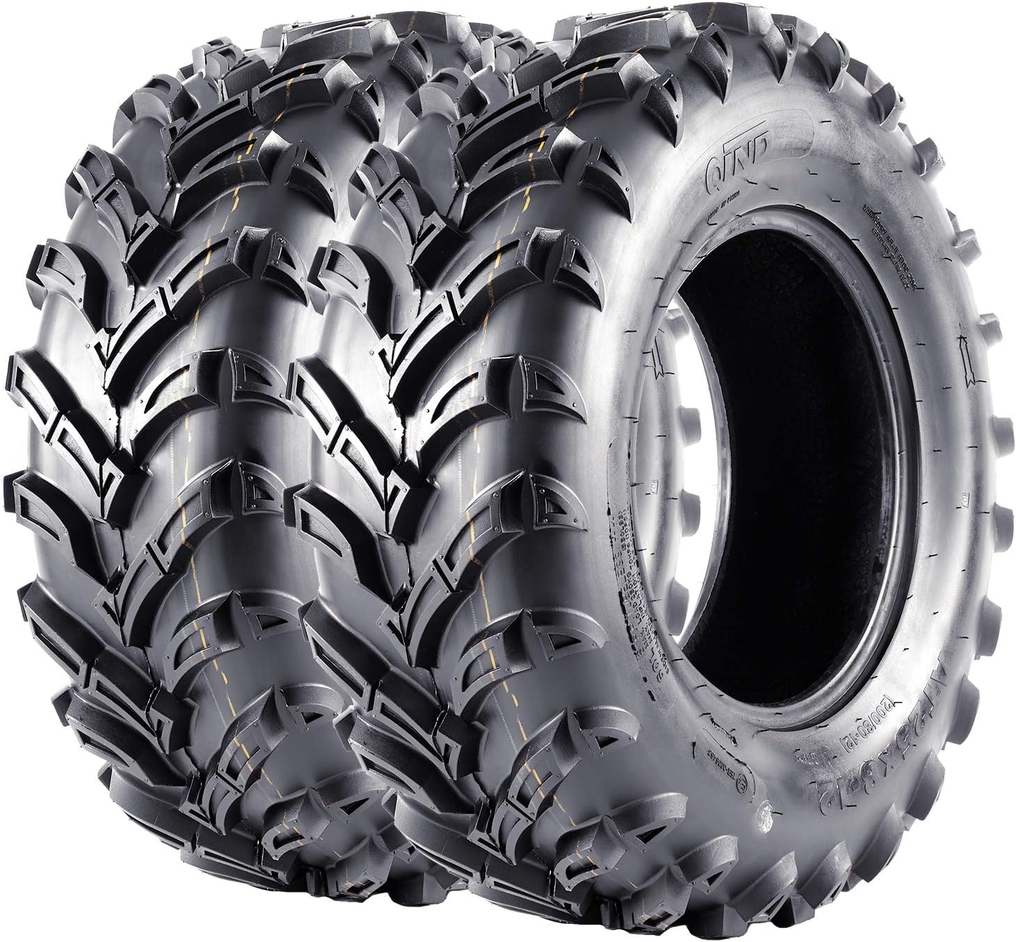 25x8-12 6-Ply ATV/UTV Light Mud Tires - Set of 2 (QD137) for Off-Roading, Hunting & Trail Riding - Durable All-Terrain Tires for Mud, Sand & Rocky Terrain