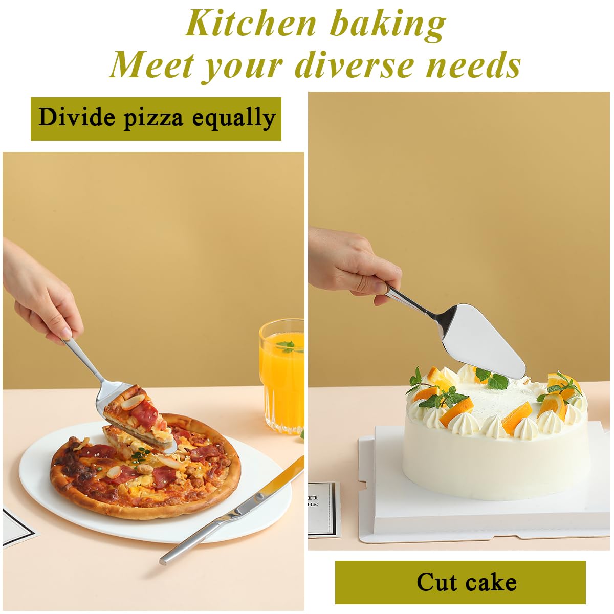 Evanda Stainless Steel Wedding Cake Knife & Server Set - Elegant Cake Cutter & Pie Server for Wedding, Birthday, Anniversary & Everyday Use - Dishwasher Safe - Perfect for Cake Cutting, Dessert Serving & Party Celebrations