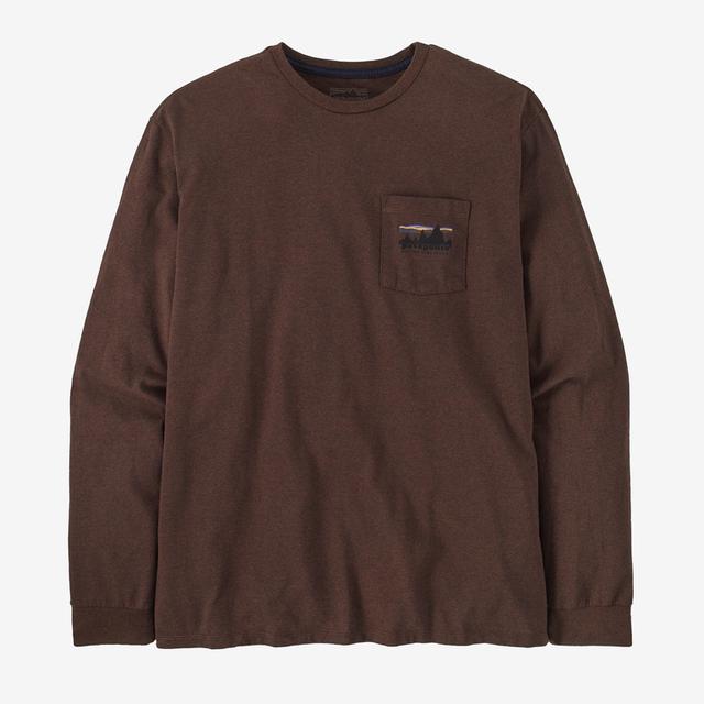 Vintage '73 Skyline Graphic Long Sleeve Pocket T-Shirt for Men - Casual Streetwear & Urban Fashion Essential for Everyday Wear