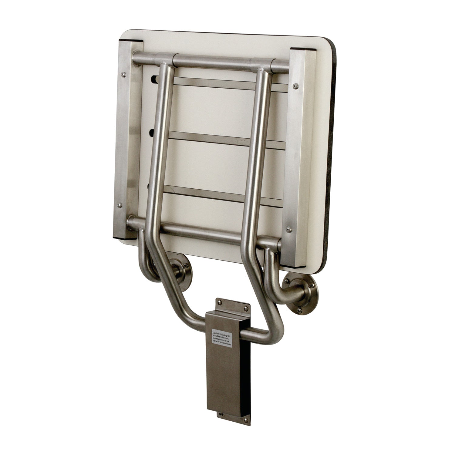 ADA Compliant Fold Down Shower Seat - 18x16 Inch Wall Mount Stainless Steel Shower Bench for Elderly & Disabled - Bathroom Safety Chair for Small Spaces & Accessible Showers