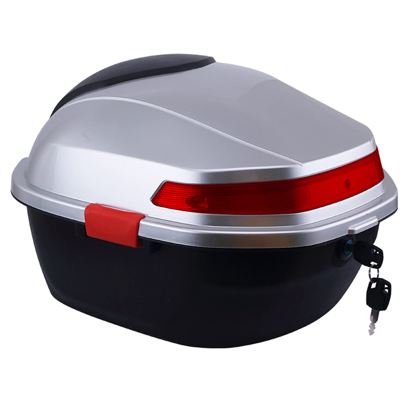 JKGHK Universal Motorcycle Top Box - Waterproof Helmet Storage Trunk with Lock & Mounting Kit for Scooter, Moped, Bike | Commuting & Travel Luggage Solution