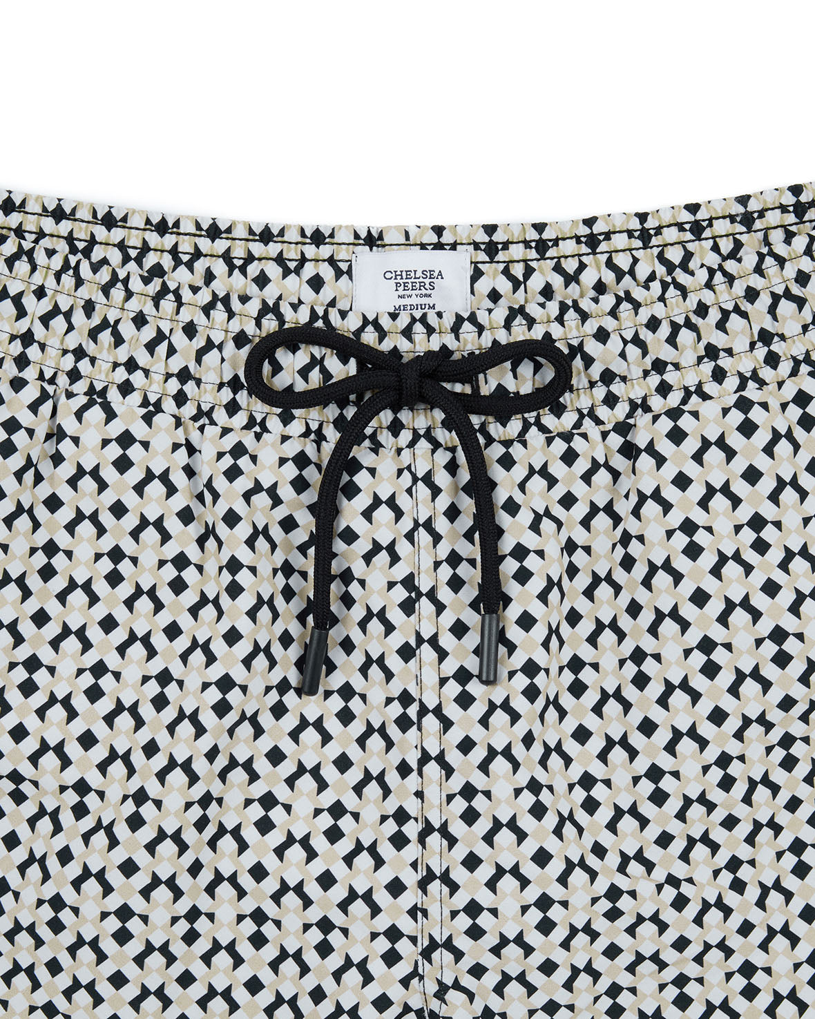 Stylish Geometric Tile Print Swim Shorts for Men - Quick Dry, Comfortable Beach & Pool Swimwear for Summer Vacation