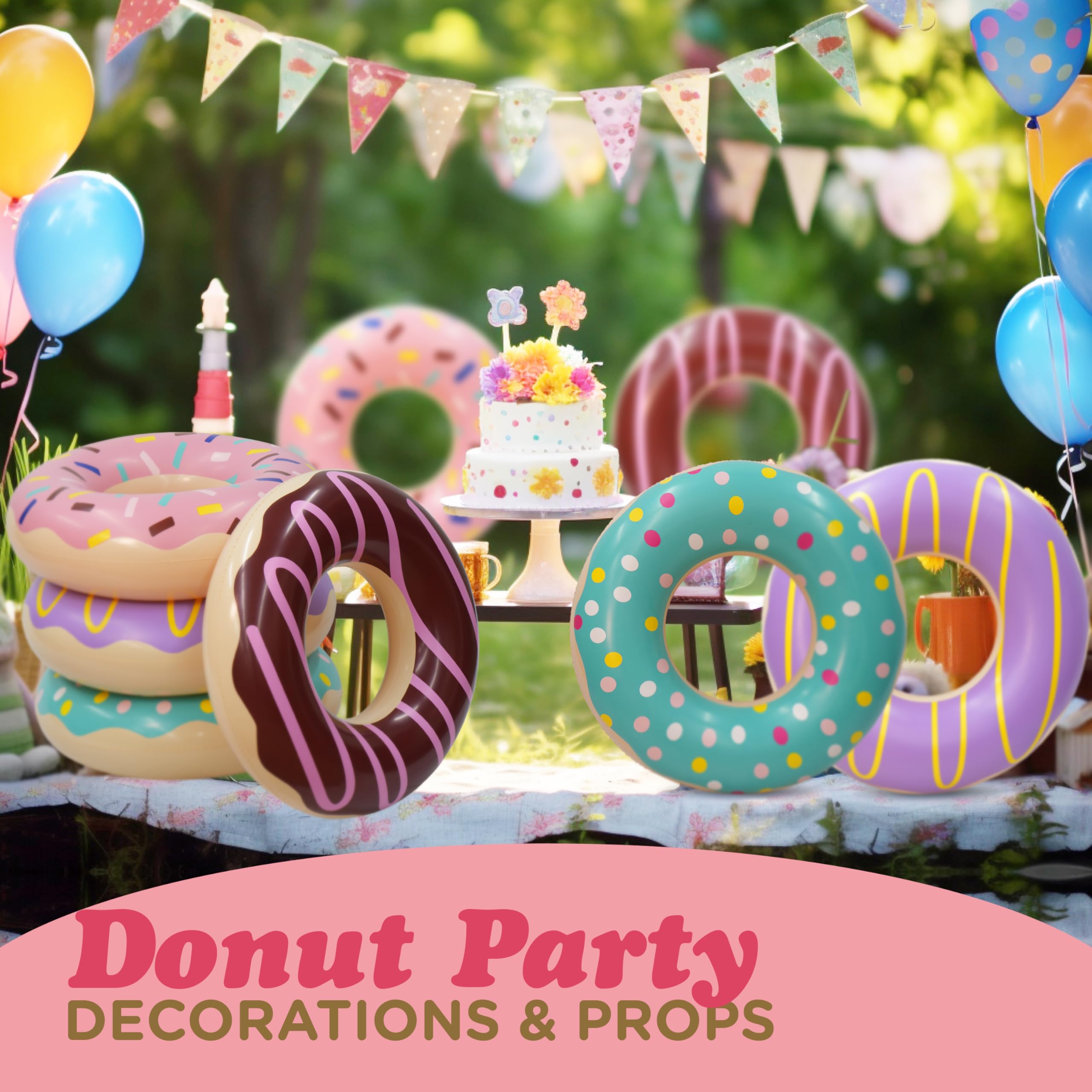 4E's Novelty Donut Pool Floats for Kids & Adults - 30