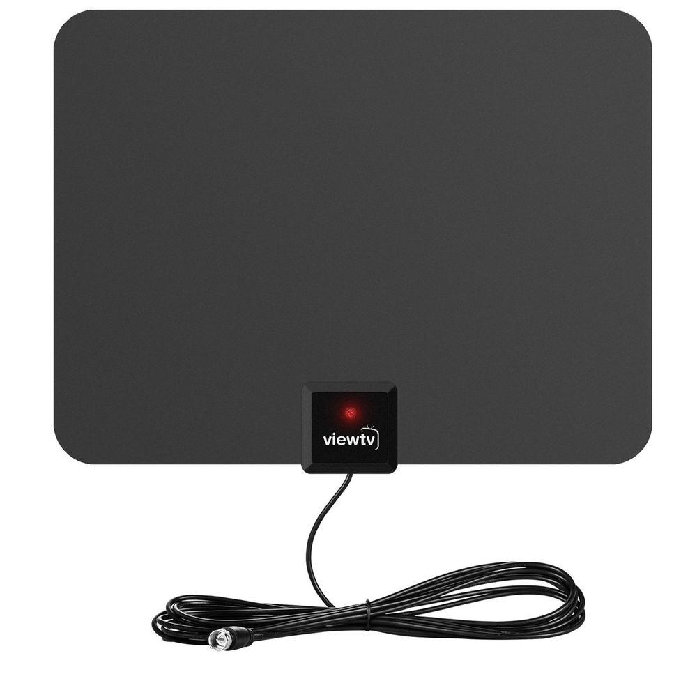 Digital Amplified HDTV Antenna - Indoor Flat UHF/VHF TV Antenna with Detachable Signal Booster for 1080P HD Channels | Perfect for Home, Apartment & RV Use
