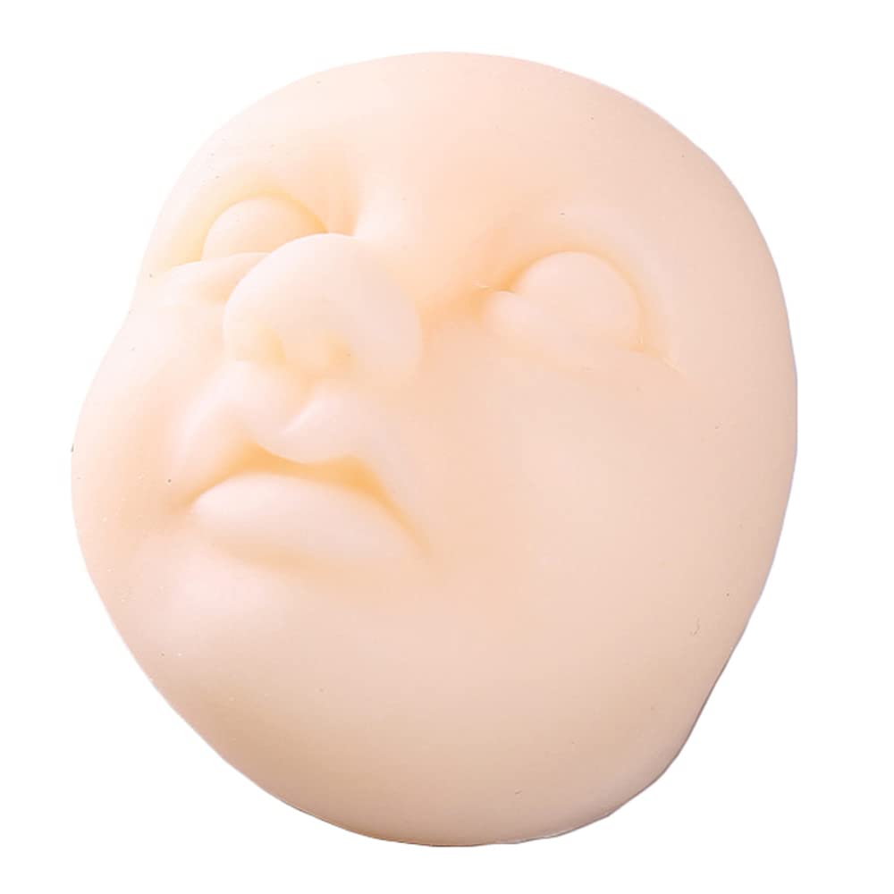 Stress Relief Anxiety Toys - Fun Squeeze Emotion Balls for Kids & Adults | Fidget Sensory Toys for Pressure Relief | Weird Face Kneading Toys for Office, School & Home (White)