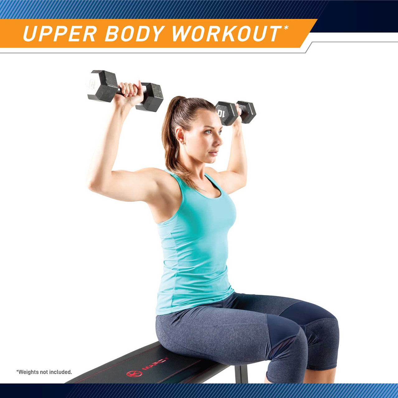 Marcy SB 315 Adjustable Utility Flat Weight Bench for Home Gym - Perfect for Strength Training & Workouts