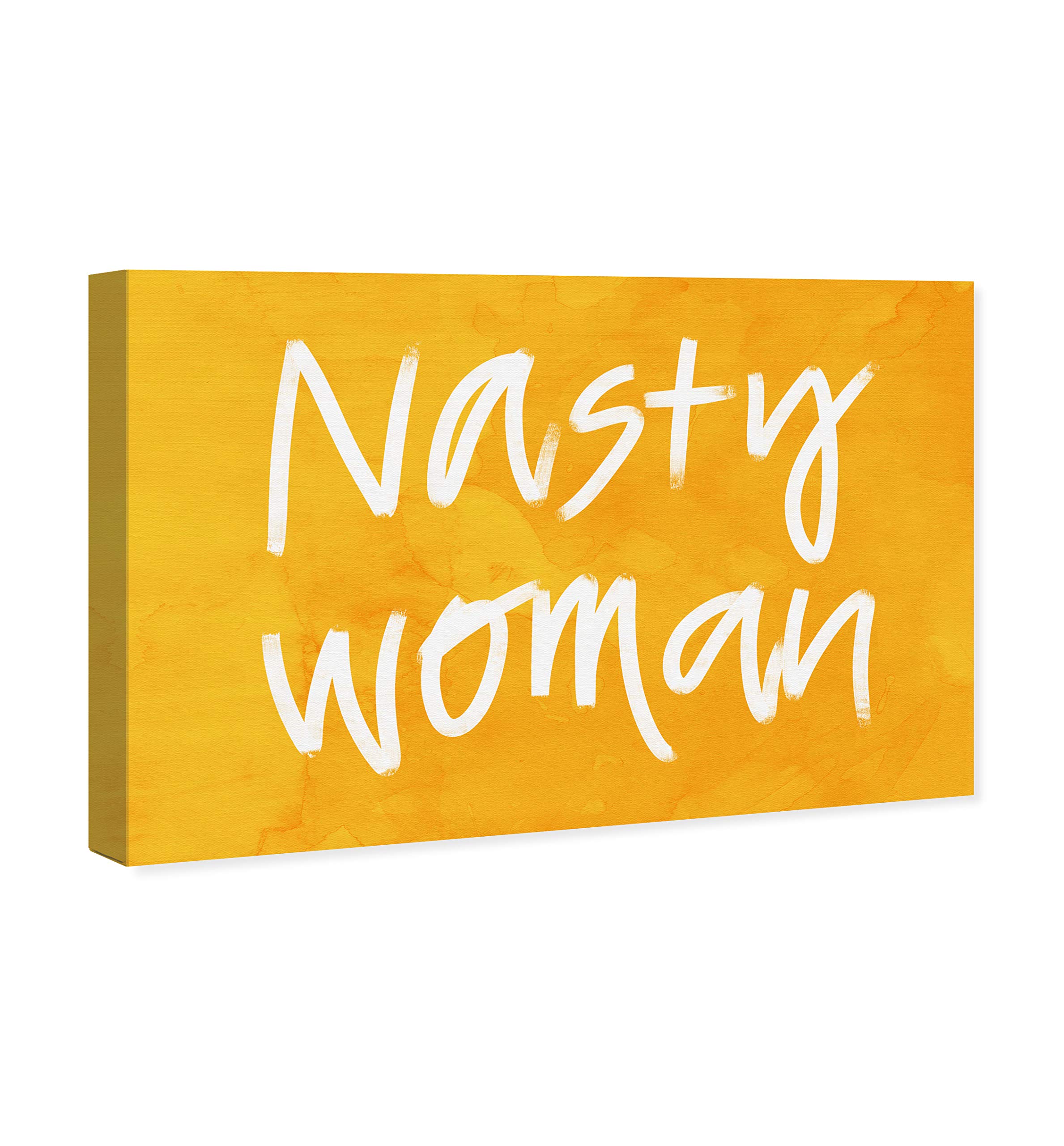 Nasty Woman Feminist Wall Art Canvas Print - 45x30 Inch Yellow & White Typography Quote Home Decor by Oliver Gal Artist Co. | Perfect for Living Room, Bedroom, Office & Gift Ideas