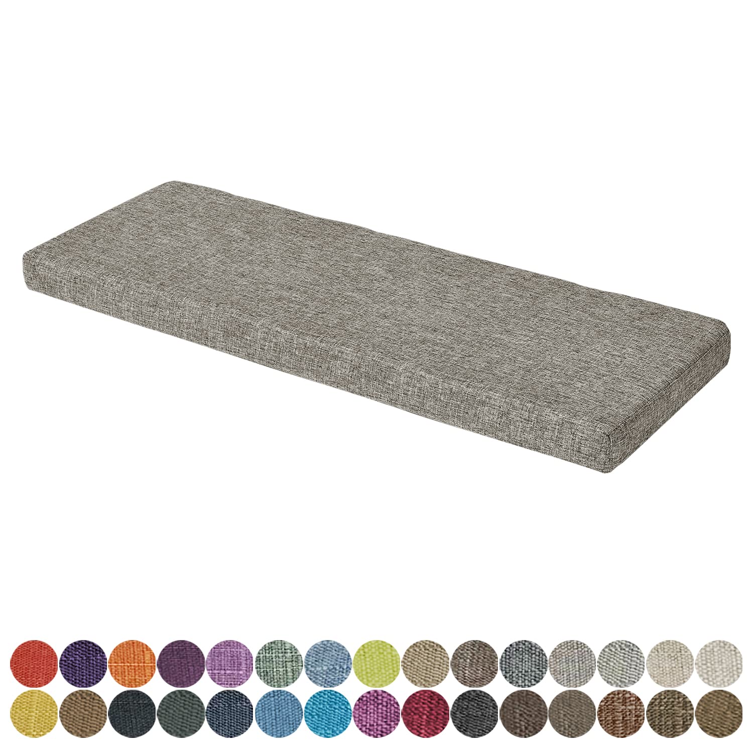 PHUSTJKL Washable Non-Slip Bench Cushion - 30 Colors, Thick Upholstery Foam Chair Pad for Shoe Bench, Bay Window, Kitchen, Garden, Swing (Light Brown, 66.9x17.7x1.97 in) - Perfect for Indoor & Outdoor Seating Comfort