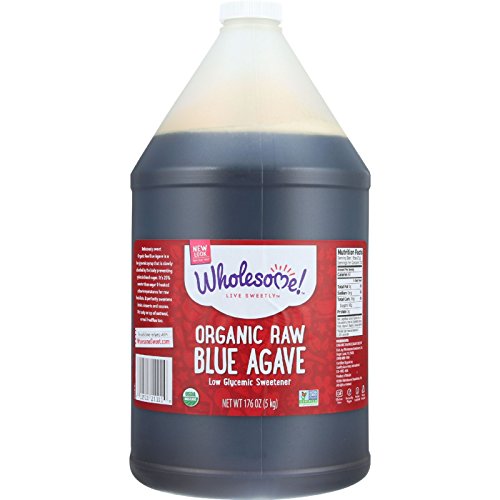 Organic Raw Blue Agave Sweetener - 176 oz (1 Gallon) - Case of 2 - Perfect for Baking, Coffee, Tea & Healthy Recipes - USDA Certified, Vegan & Gluten-Free