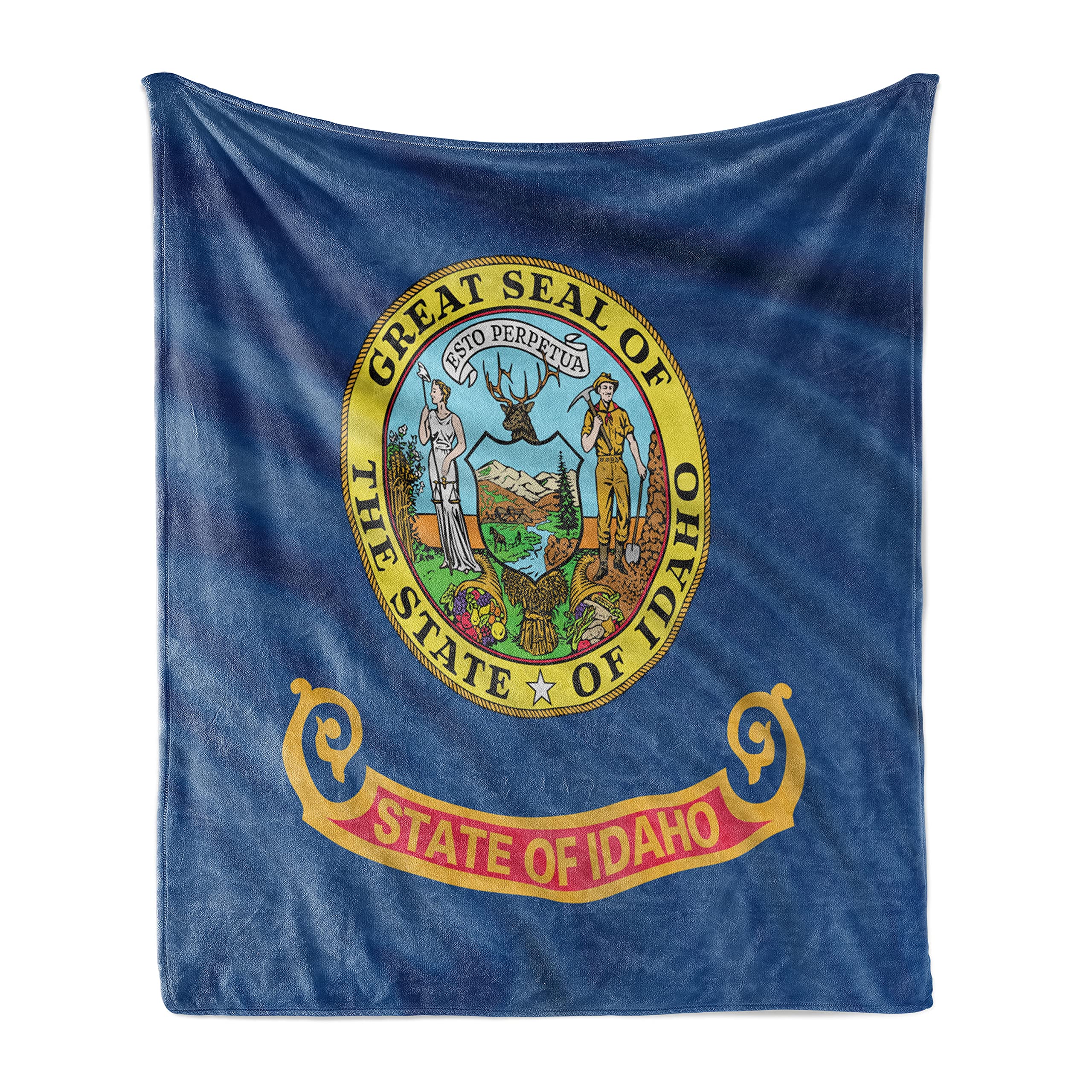 Idaho Flag Themed Soft Flannel Fleece Throw Blanket - 50