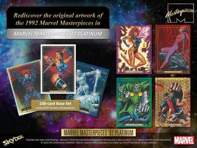 2024 Upper Deck Marvel Masterpieces '92 Platinum Blaster Box - Collectible Marvel Trading Cards for Superhero Fans | Perfect for Gifts, Collecting & Display