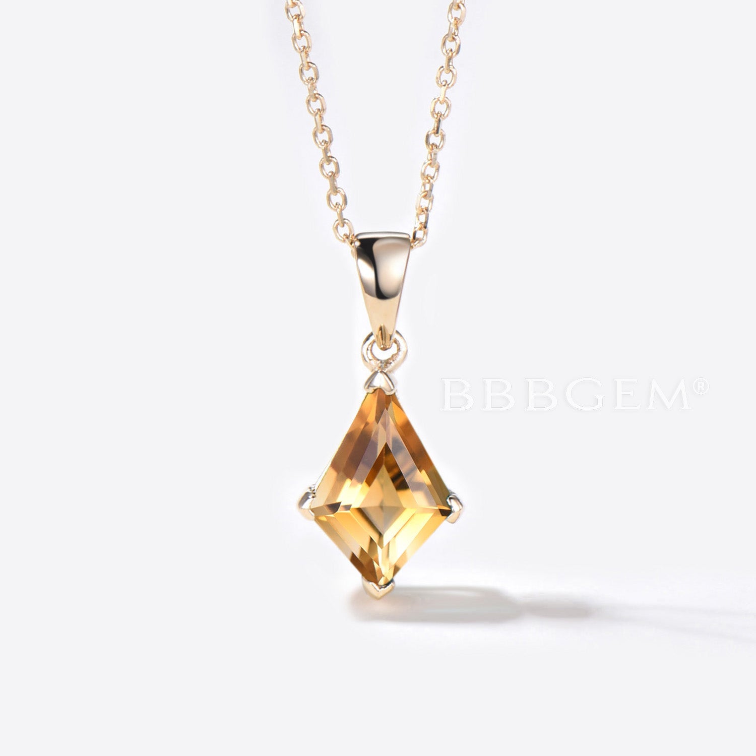 14K & 18K Rose Gold Yellow Citrine Pendant Necklace for Women - Vintage Crystal Bridal Gift, Anniversary Present for Her, Mother's Day Jewelry - Perfect for Weddings, Date Nights & Special Occasions