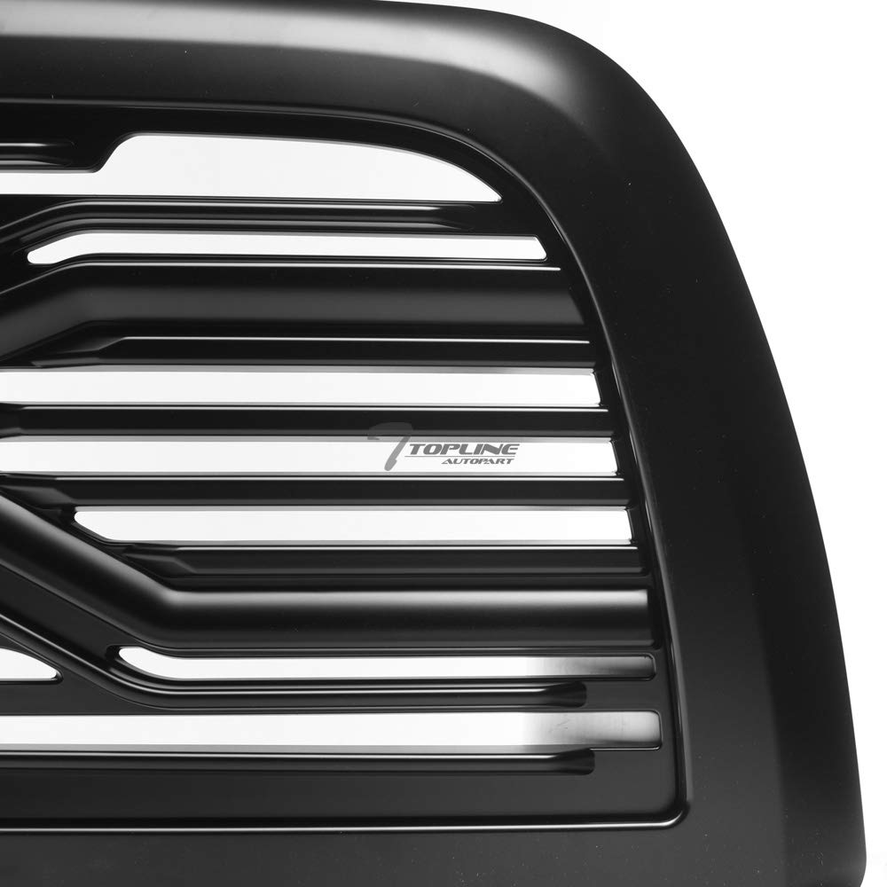 Matte Black Big Horn Style Horizontal Front Hood Bumper Grill Guard ABS with Shell - Compatible with 2010-2018 Dodge Ram 2500/3500/4500/5500 | Heavy-Duty Truck Protection for Off-Road & Work Use
