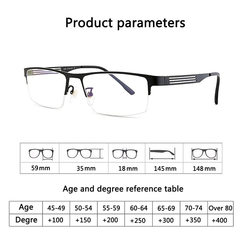 Progressive Multifocal Photochromic Reading Glasses with Pure Titanium Frame - UV400 Protection Anti-UV Sunglasses (Gray, +1.50) for Outdoor Reading, Driving & Computer Use