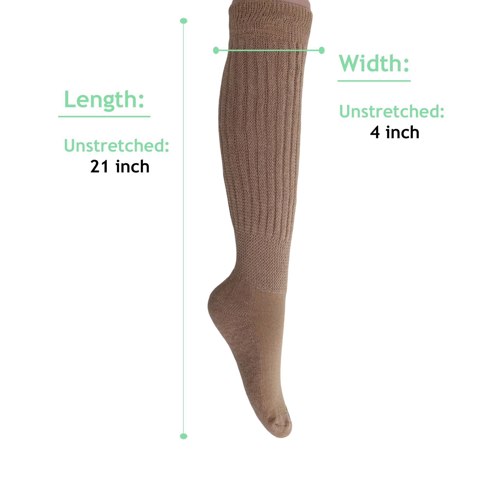 American Made Slouch Socks - Extra Long Cotton Knee High Scrunch Socks for Women | Heavy Warm Winter Socks for Boots, Lounge & Casual Wear