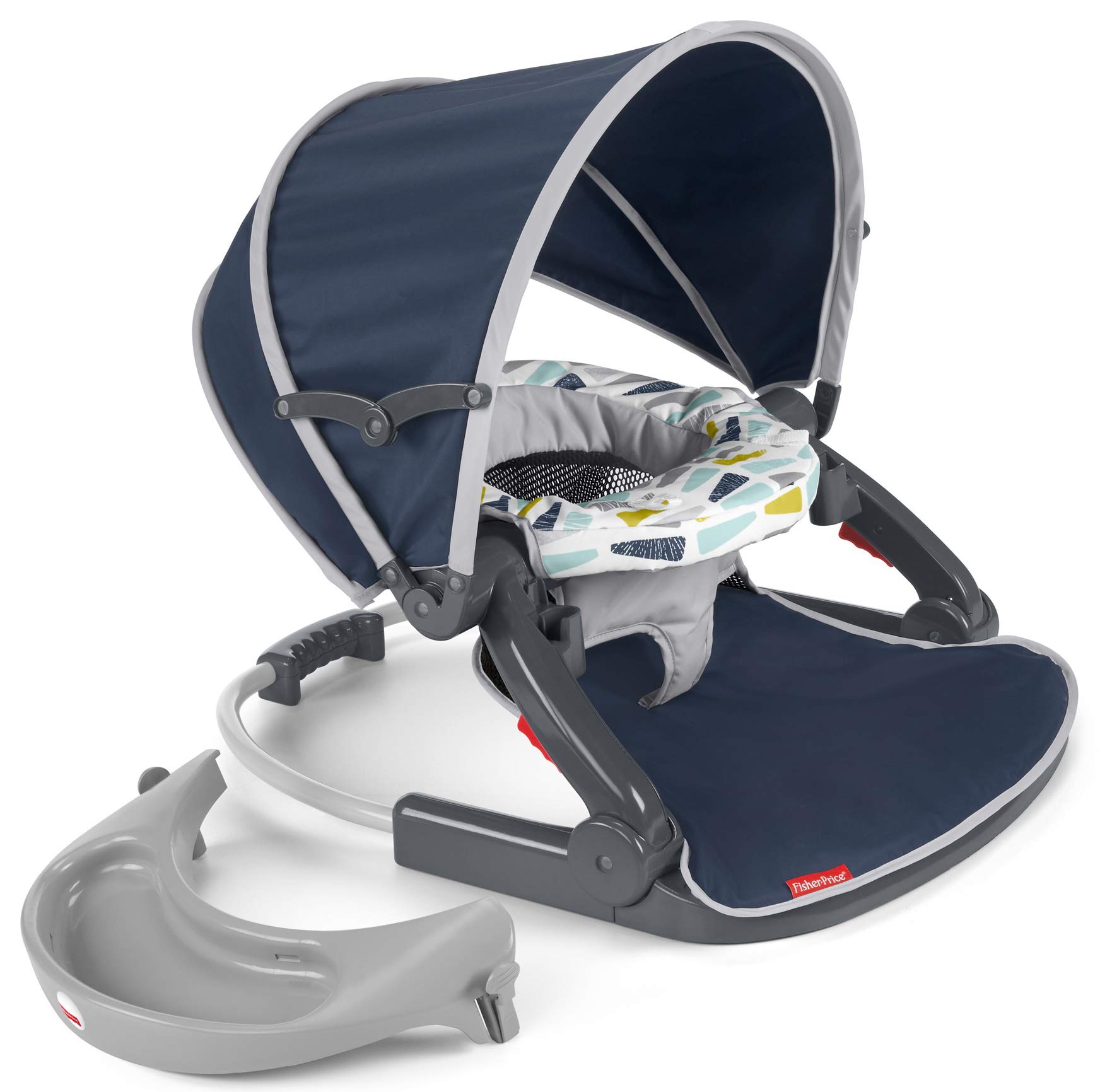 Fisher-Price On-the-Go Sit-Me-Up Floor Seat - Portable Baby Chair for Infants 6-12 Months, Lightweight & Foldable for Travel, Indoor & Outdoor Use - Perfect for Playtime, Feeding, and Family Outings
