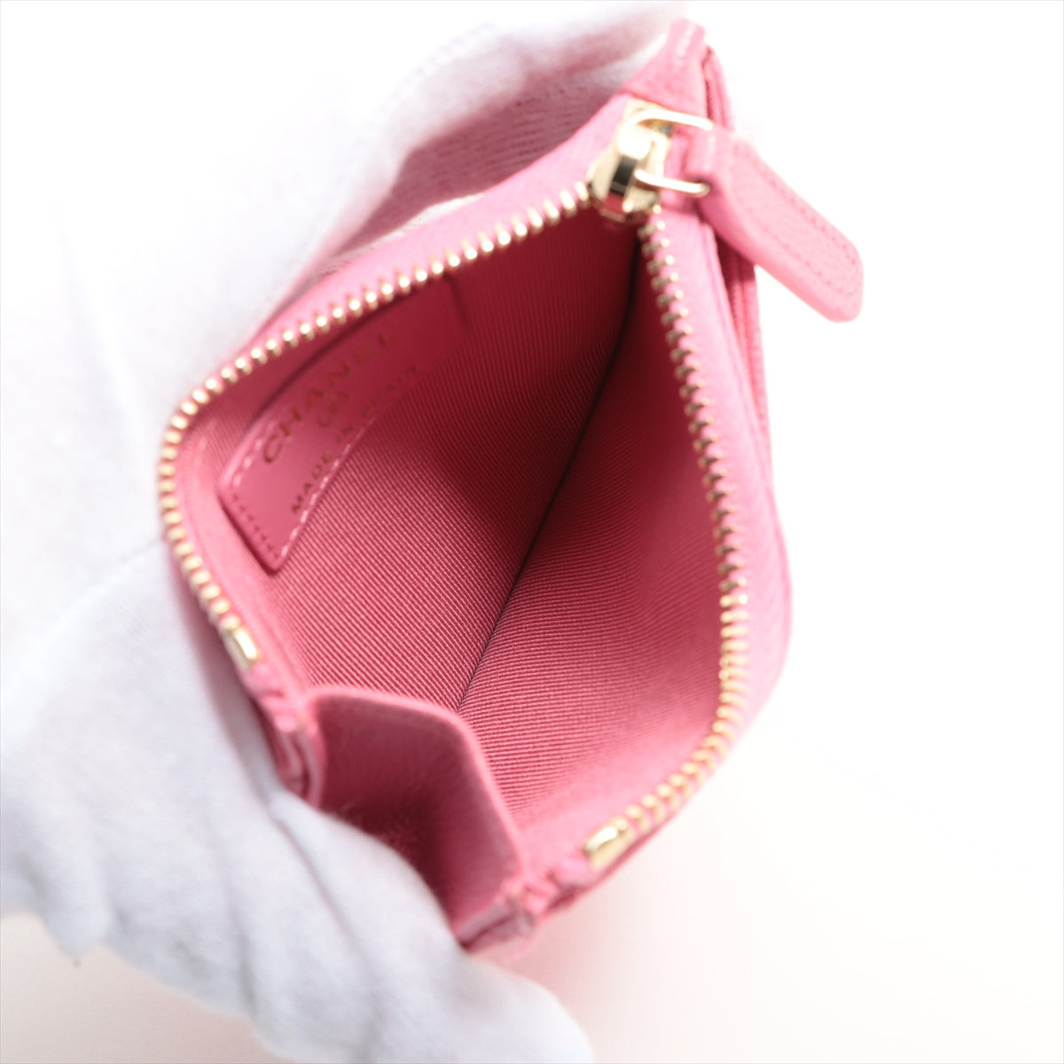 Chanel Pink Caviar Leather Card Holder Wallet - Luxury Compact Credit Card Case for Women, Perfect for Everyday Use & Travel Accessories