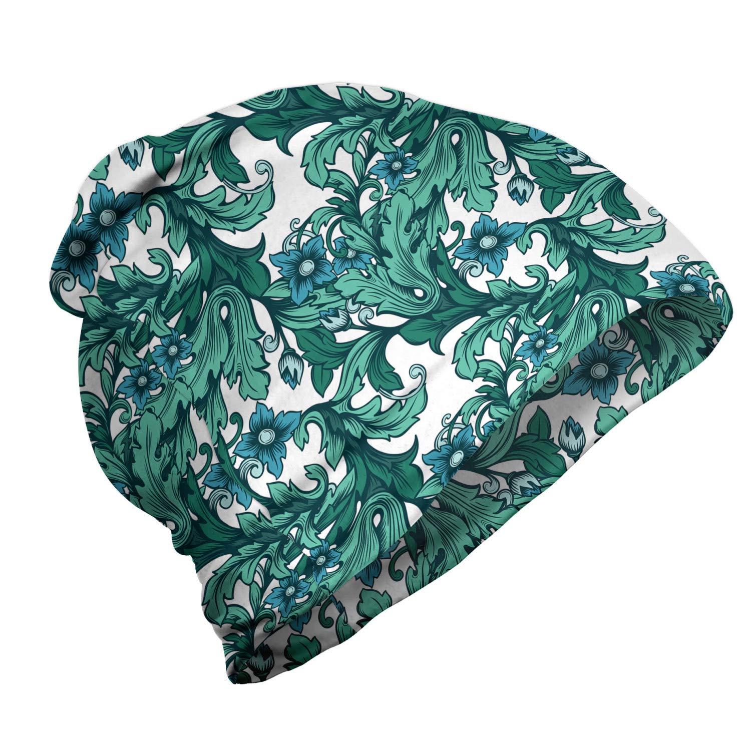 Ambesonne Unisex Beanie - Art Deco Style Curvy Design for Men & Women | Warm Winter Hat for Hiking, Outdoor Activities & Casual Wear