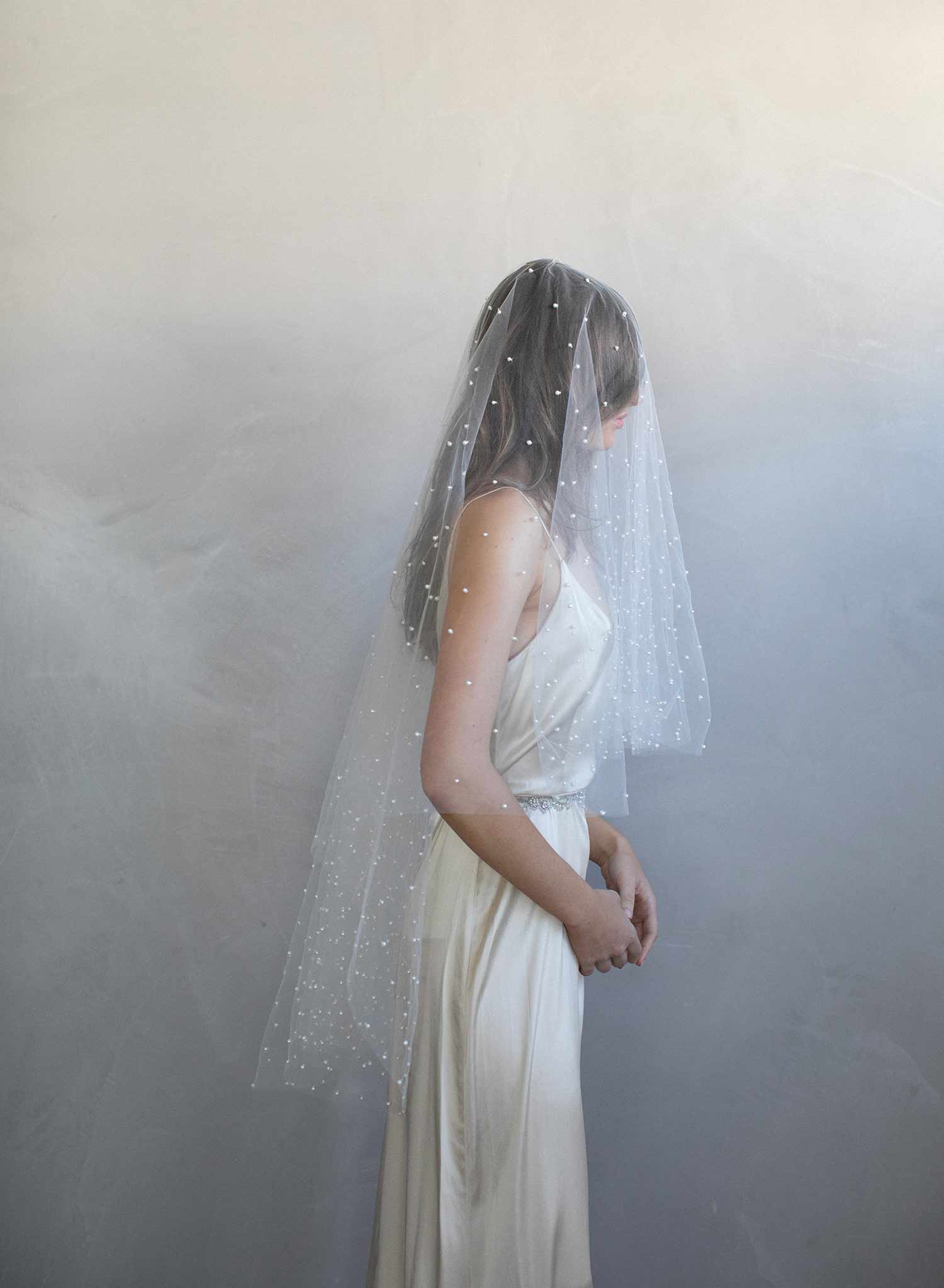 Evenly Spaced Small Pearl Veil - Style #969 | Elegant Bridal Accessory for Weddings & Special Occasions
