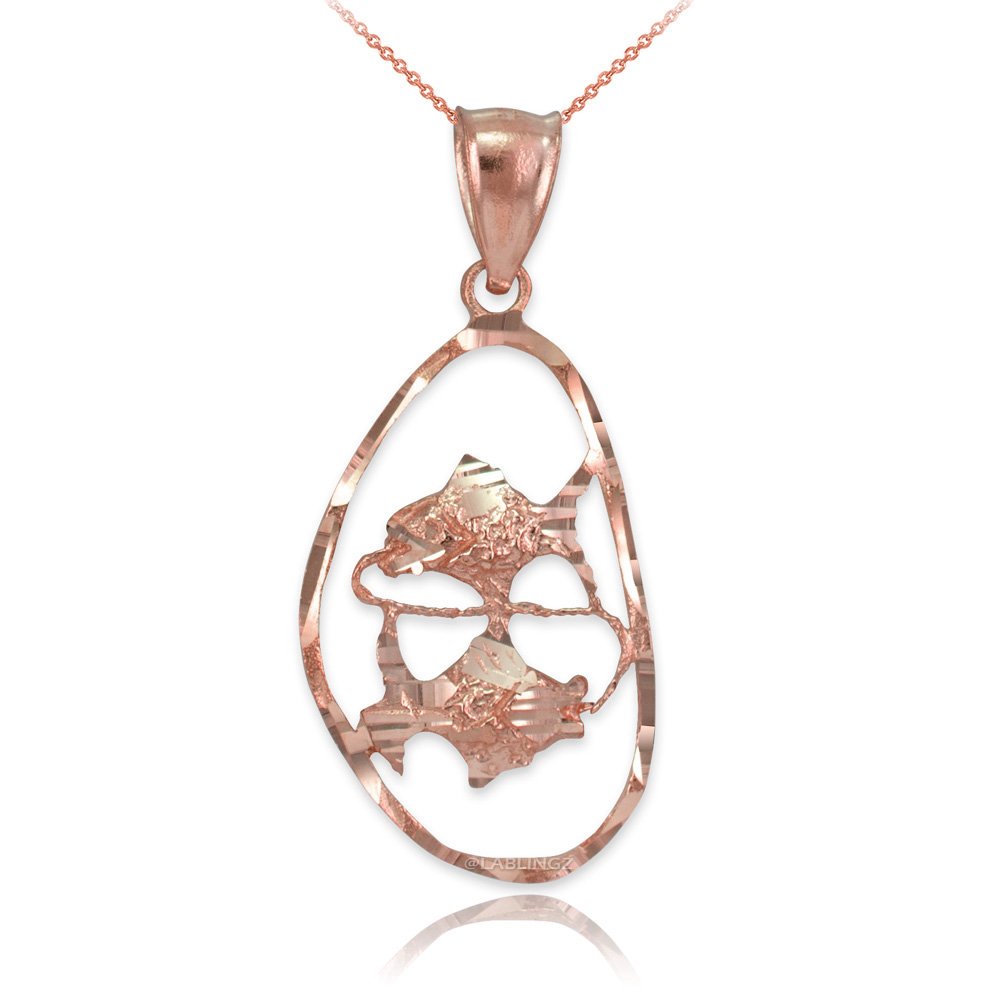 14K Rose Gold Pisces Zodiac Necklace for Women - Dainty Constellation Pendant - Perfect Birthday Gift for Her, Valentine's Day & Anniversary Jewelry