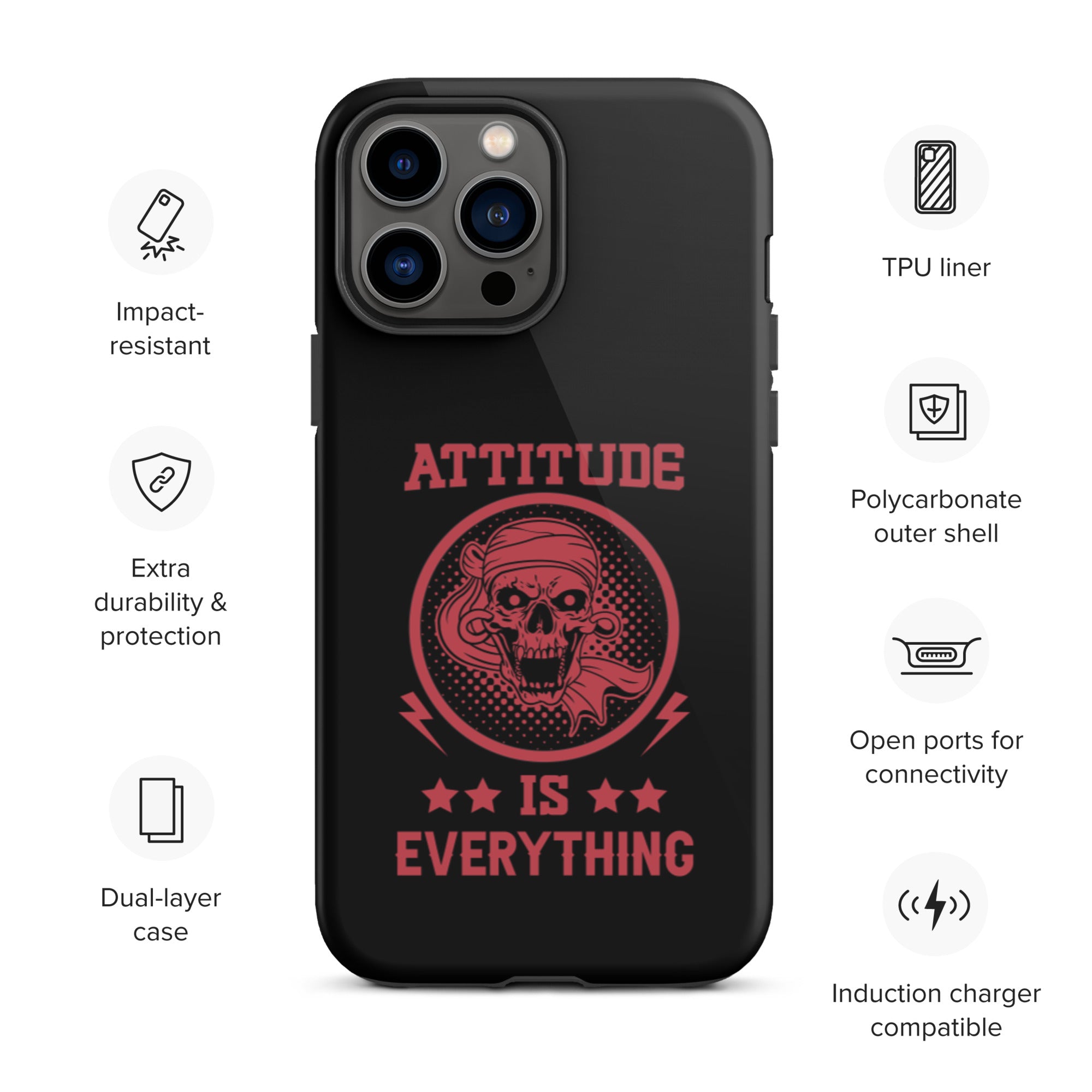 Attitude Is Everything - Durable & Shockproof iPhone Case for Protection - Perfect for Outdoor, Travel & Daily Use