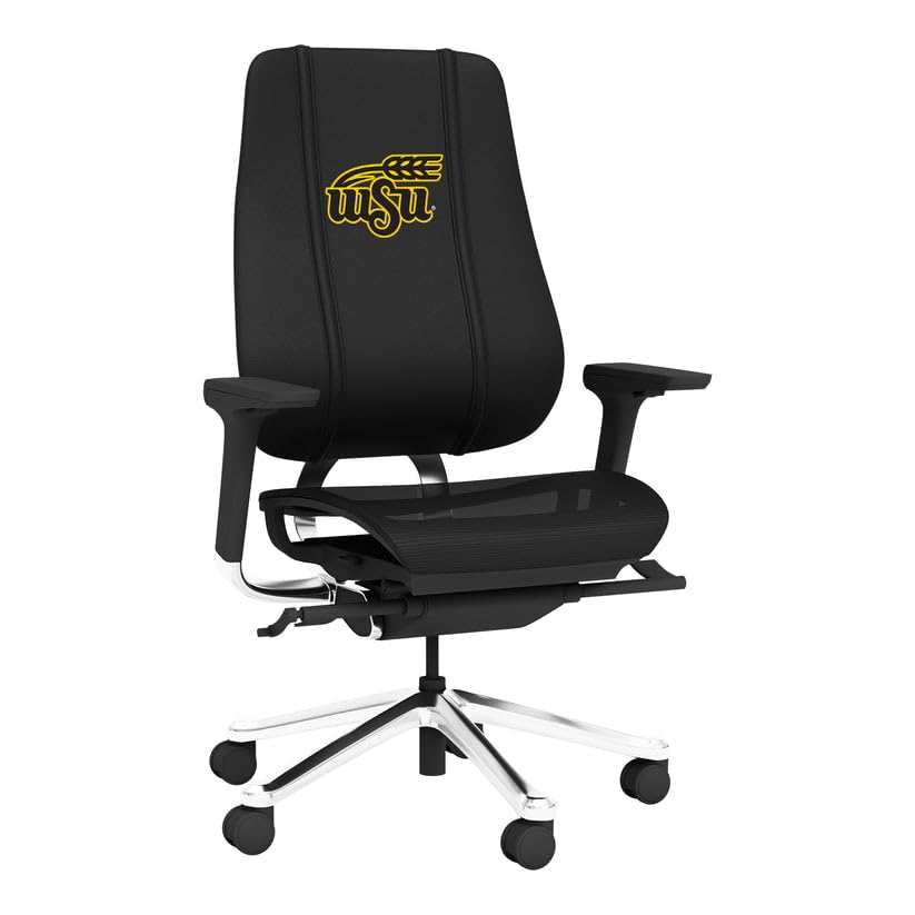 PhantomX Black Mesh Gaming Chair with Wichita State Embroidered Logo - Ergonomic Office & Esports Chair for PC Gaming, Streaming, and Home Office Setup