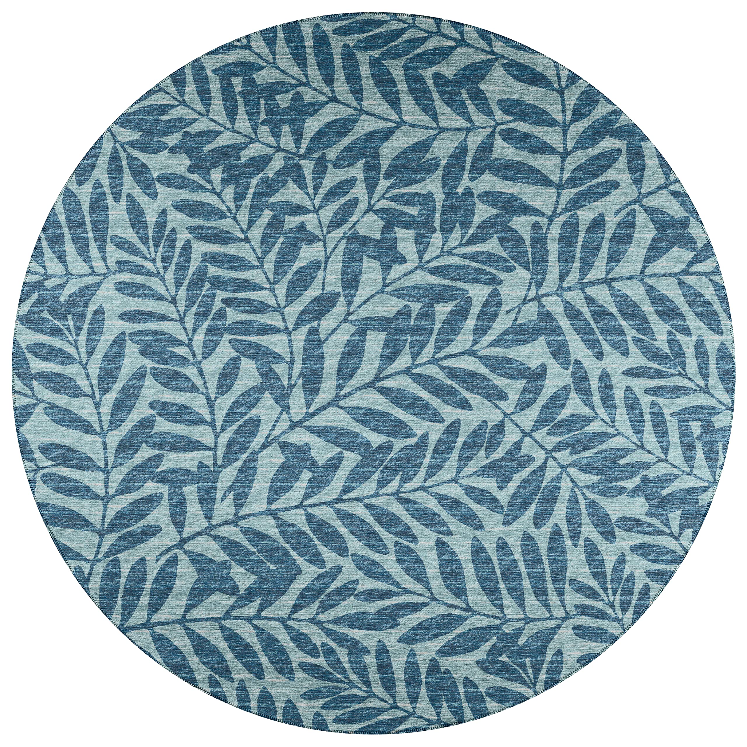 Addison Rugs Yuma AYU35 Blue 8' x 8' Square Area Rug - Soft Plush Carpet for Living Room, Bedroom, Dining Room & Home Decor