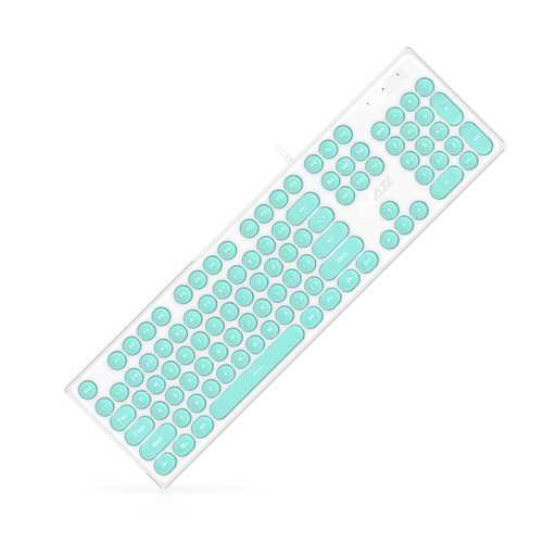 Ajazz AK325 104-Key Backlit Mechanical Keyboard with Round Keycaps - USB Wired Gaming Keyboard for PC/Mac - Ultra Quiet Typing for Office, Gaming & Programming