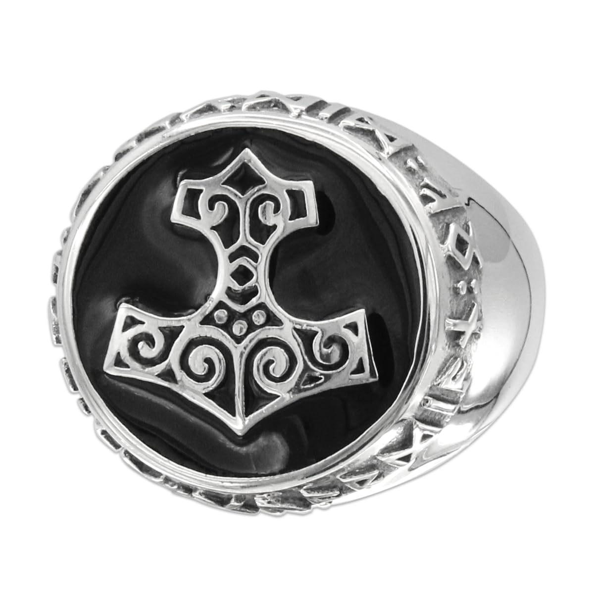 Dryad Design Sterling Silver Thor's Hammer Ring - Mjolnir Norse Viking Rune Jewelry for Men & Women (Size 5-15) | Perfect for Viking Lovers, Cosplay & Norse Mythology Enthusiasts