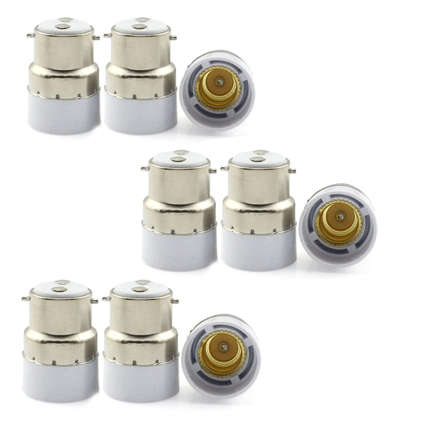 9Pcs B22 to E14 Light Socket Adapter - Bulb Base Converter & Lamp Holder Extension - Compatible with LED, CFL, Incandescent Bulbs - Perfect for Home, Office, and DIY Lighting Projects