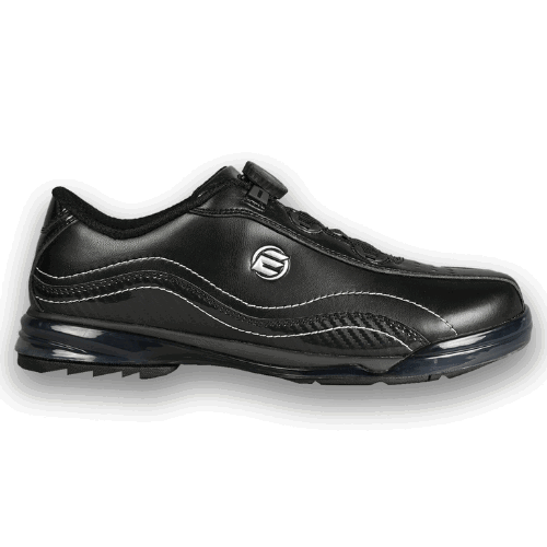 Elite Men’s Predator Black/Carbon Right Hand Bowling Shoes - Premium Performance for Competitive Bowlers & League Play