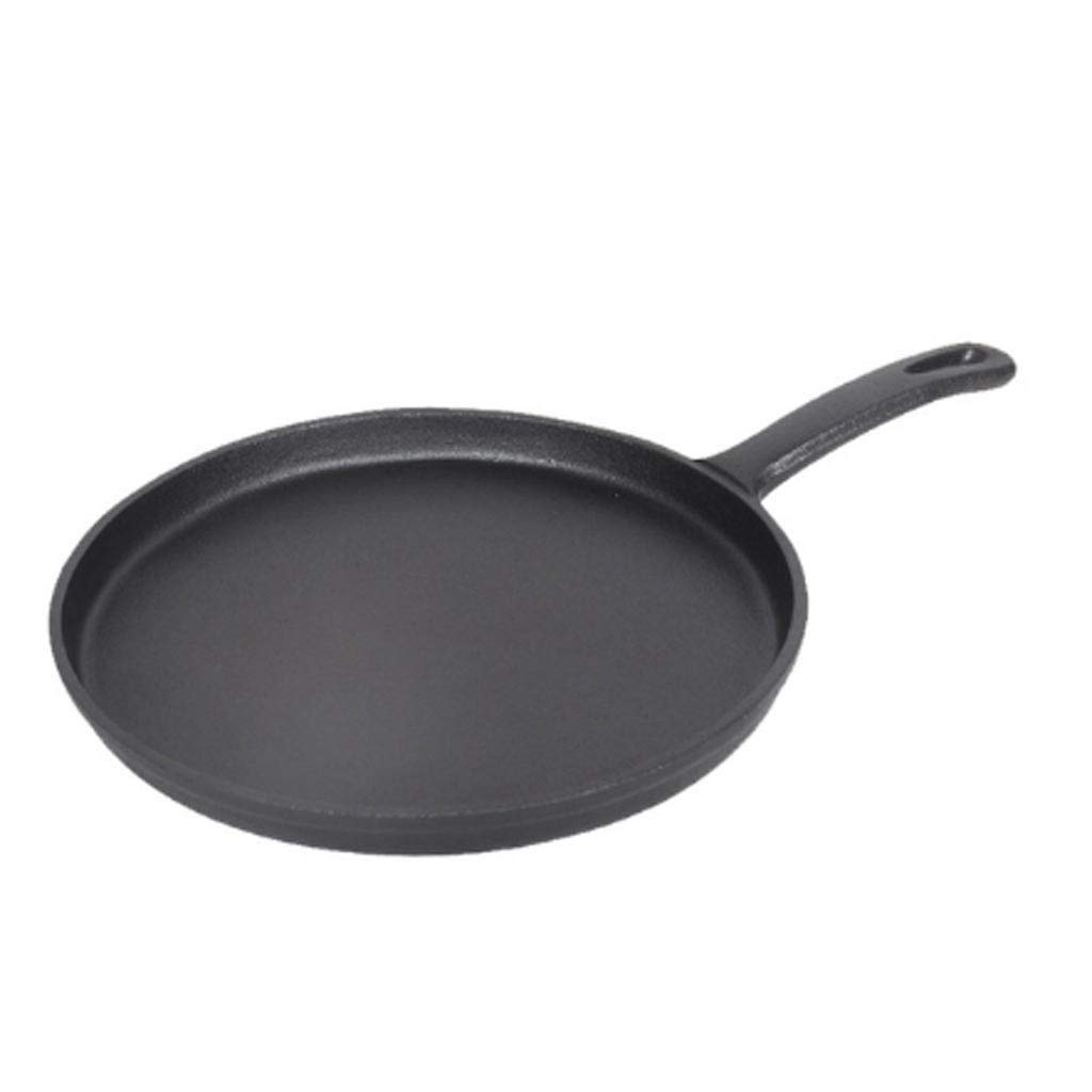 CHYSP 26cm Thickened Cast Iron Non-Stick Frying Pan - Perfect for Layer Cakes, Pancakes, Crepes, Omelets & Breakfast Cooking - Heavy Duty Griddle for Baking & Stovetop Use