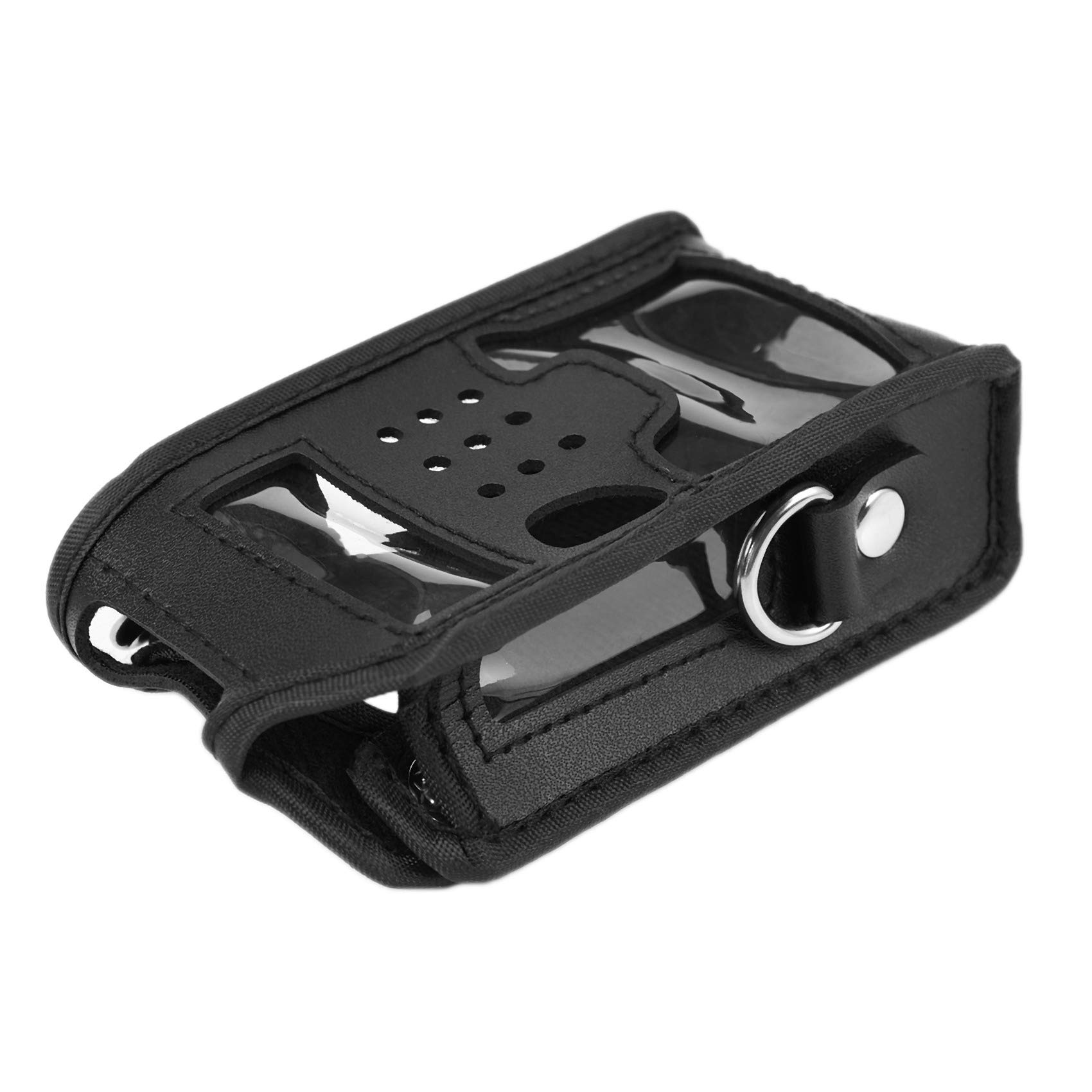 LIZZOT Leather Walkie Talkie Case for 5R Series Portable Radios - Compatible with 5R, 5RA Plus, 5RE Plus, 5RB, RONSON & 8R Models - Durable Protective Cover for Outdoor Adventures, Hiking & Emergency Communication