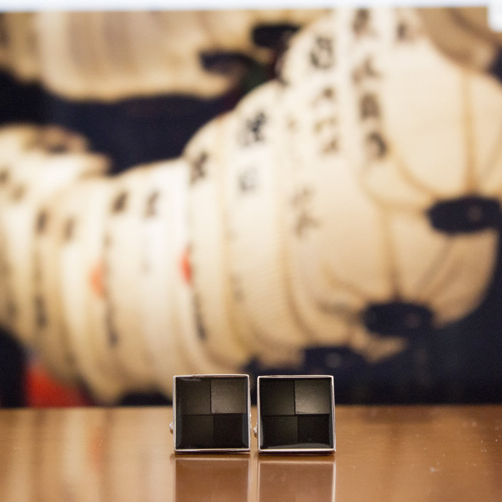 Premium KingCuffs Square Enameled Cufflinks for Men - Elegant Dress Accessories for Weddings, Business & Formal Events