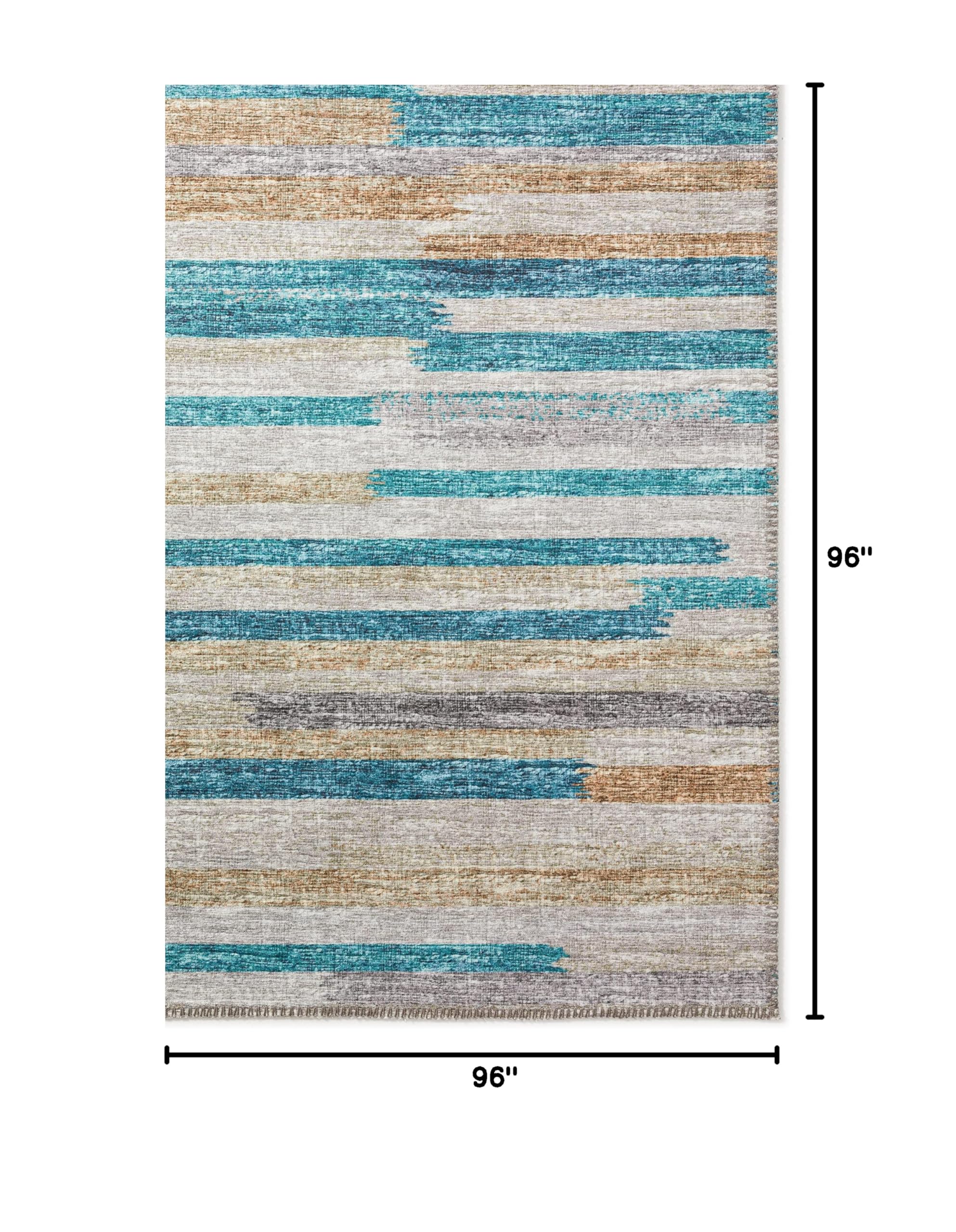 Addison Rugs Yuma AYU38 Blue 8' x 8' Square Area Rug - Soft & Durable for Living Room, Bedroom, or Office Decor