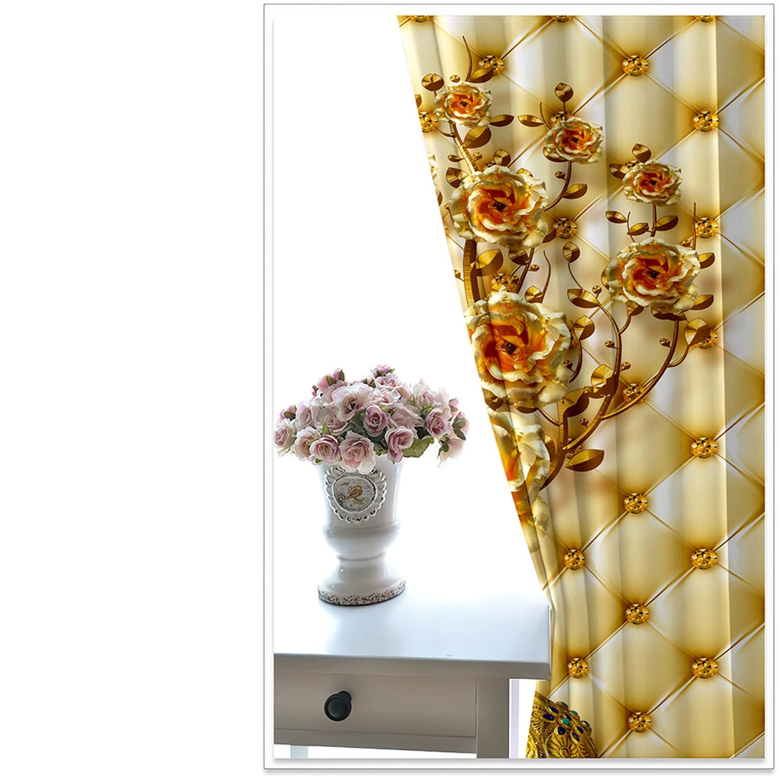 Luxury Gold Blackout Curtains for Bedroom - 104
