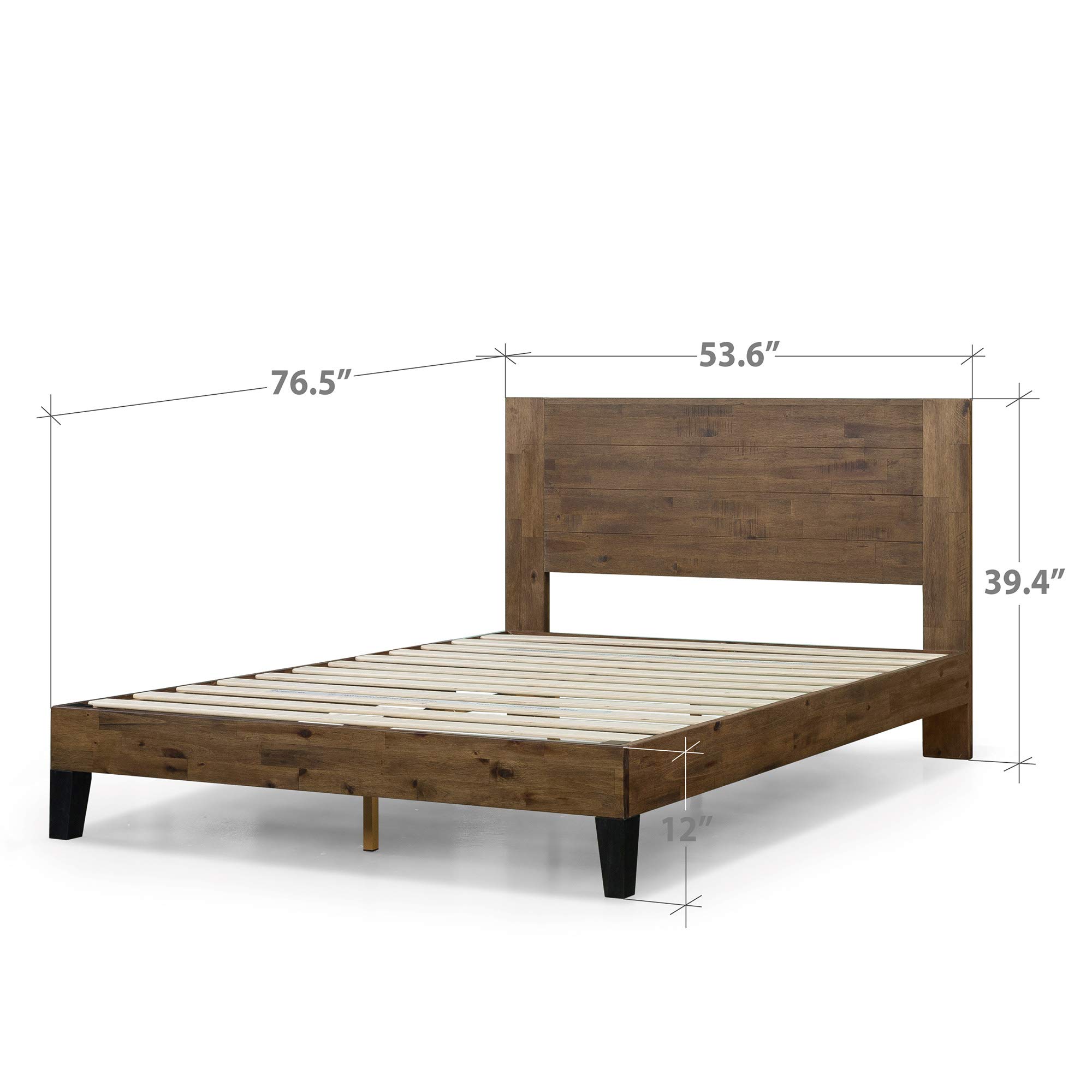 ZINUS Tonja Wood Platform Bed Frame with Headboard - Full Size Mattress Foundation with Wooden Slat Support - No Box Spring Needed - Easy Assembly - Perfect for Bedroom, Guest Room & Dorm Furniture