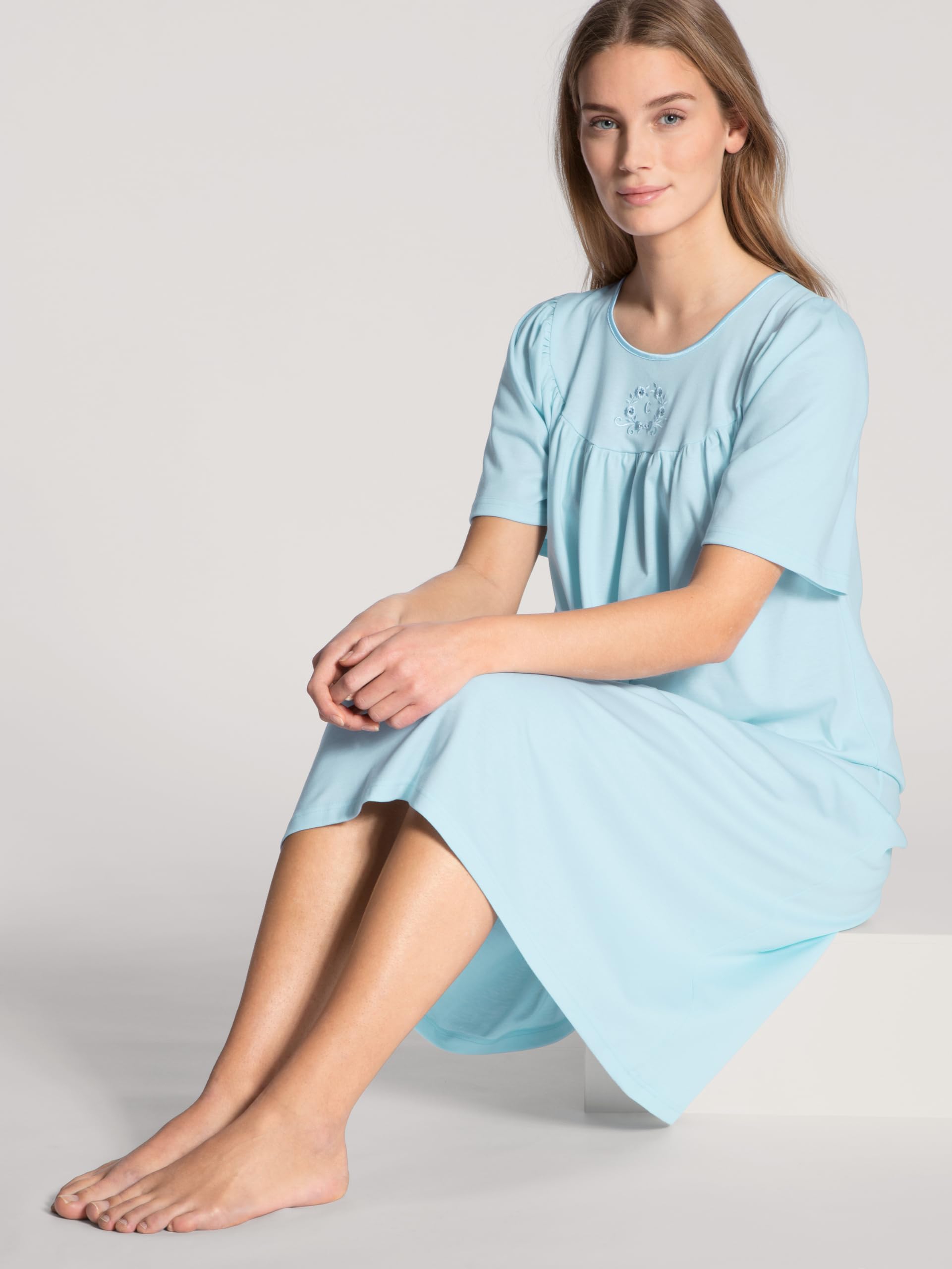 Women's 34000 Soft Cotton Short Sleeve Nightgown - Breathable Sleepwear for Summer & Lounge Wear - Perfect for Bedtime, Relaxing at Home