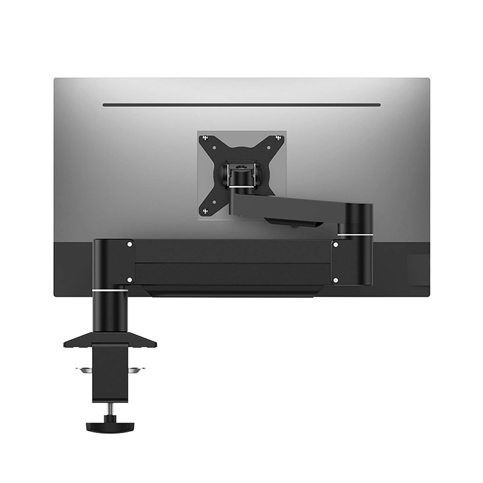 TOMYEUS Single Monitor Arm - Heavy Duty Adjustable Desk Mount for 22-43 Inch Flat/Curved Screens, Supports Up to 26.4lbs - Ergonomic Monitor Stand for Home Office, Gaming & Workspace (Black)
