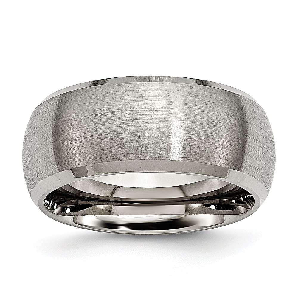 ICE CARATS Titanium 10mm Beveled Edge Wedding Ring Band - Classic Flat Edge Fashion Jewelry for Women | Elegant Bridal Ring, Anniversary Gift for Her | Perfect for Weddings, Engagements & Special Occasions